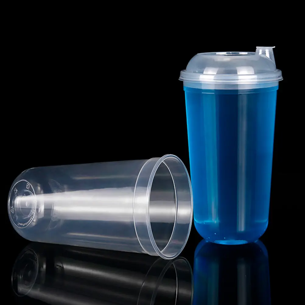 20 Pcs Disposable U Shaped Cups Plastic Juice Tea Coffee Cups Food Grade PP Material Safe for Parties