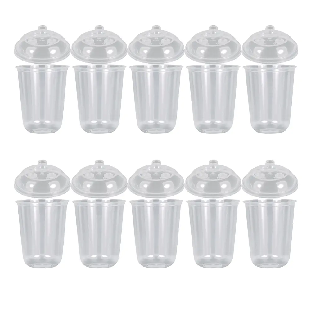 20 Pcs Disposable U Shaped Cups Plastic Juice Tea Coffee Cups Food Grade PP Material Safe for Parties