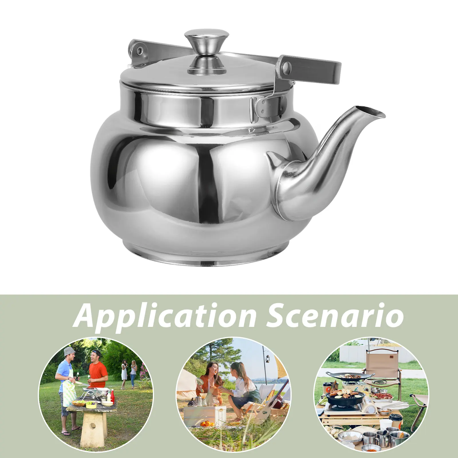 Stainless Steel Teapot 1 5L Gold Kettle for Home Kitchen Camping All Stove Tops Induction Gas Wide Use Tea Drinks Safe Handle