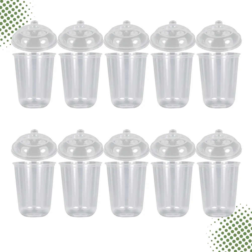 20 Pcs Disposable U Shaped Cups Plastic Juice Tea Coffee Cups Food Grade PP Material Safe for Parties