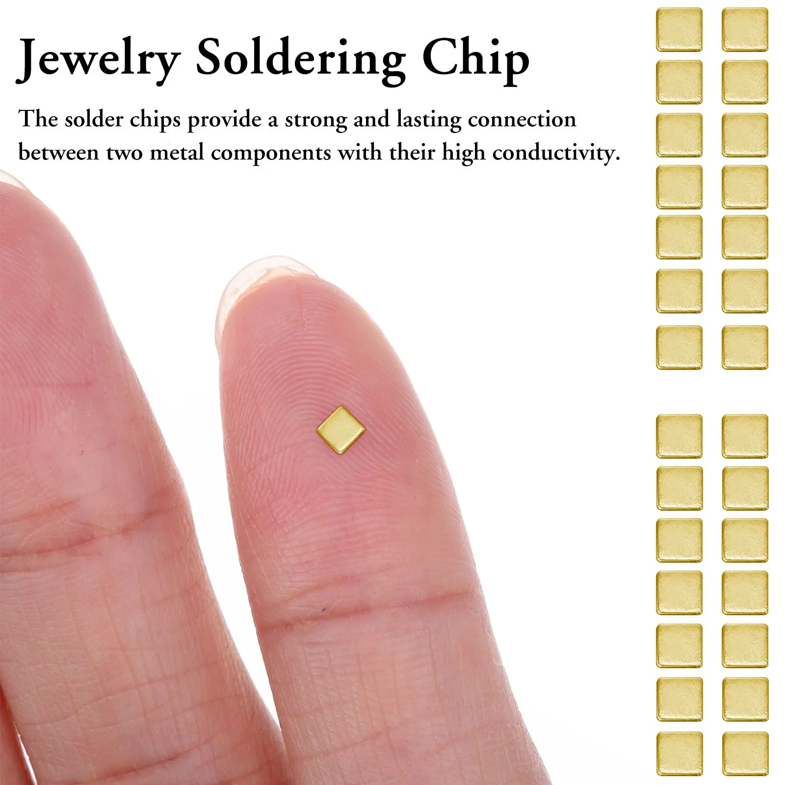 150 Pcs Gold Plated Contacts Electronics Solder Chip Jewelry Repair Kit Copper Soldering Chips Precut Solder For Making Welding