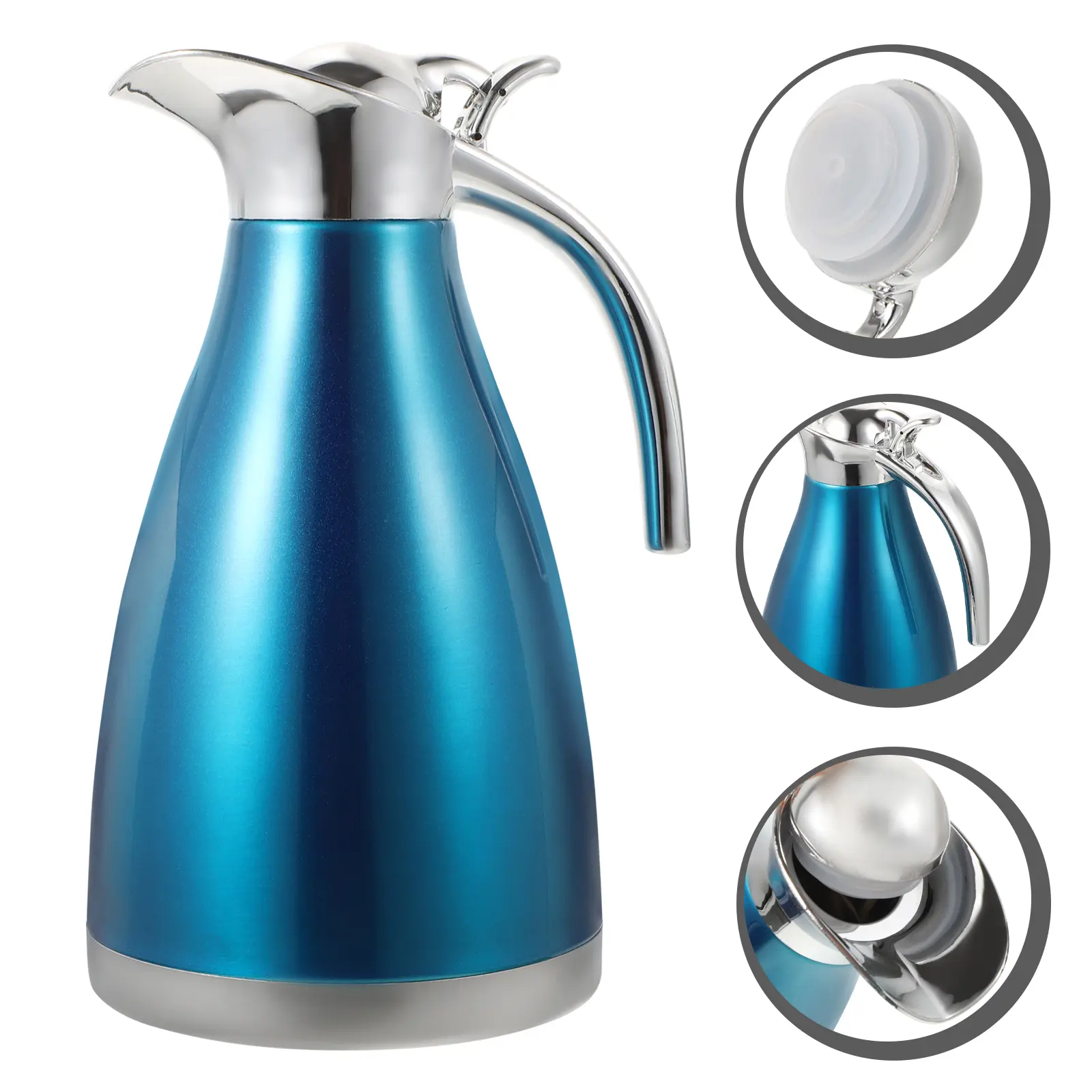 Double-layer Insulation Pot Blue Kettle Insulated Water Jug Bottle Coffee Teapot Travel