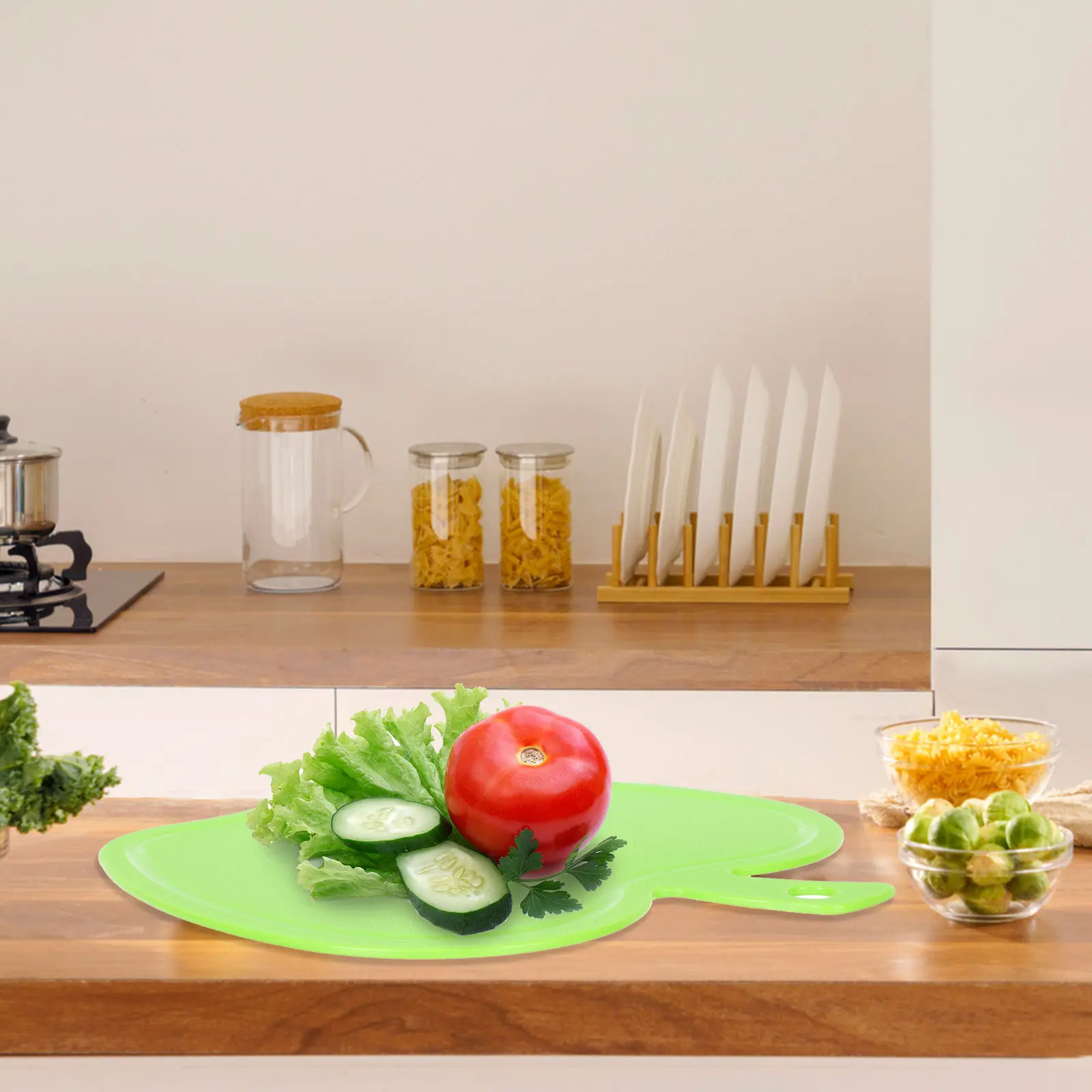 2pcs Apple Cutting Board High-Density Plastic Heat-Resistant Dishwasher-Safe Hanging Kitchen Board for Meat Fruit