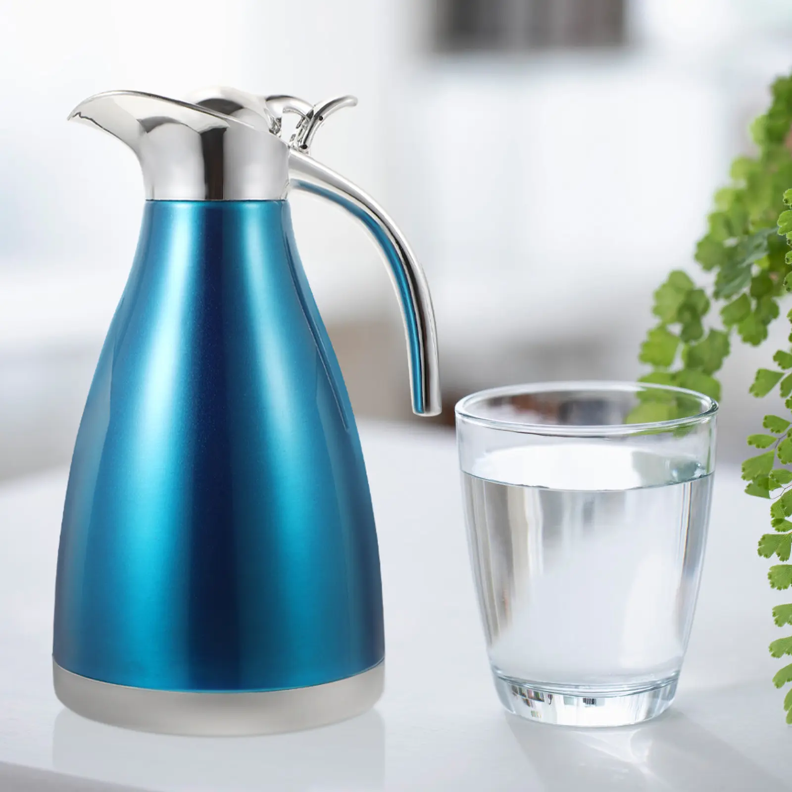 Double-layer Insulation Pot Blue Kettle Insulated Water Jug Bottle Coffee Teapot Travel