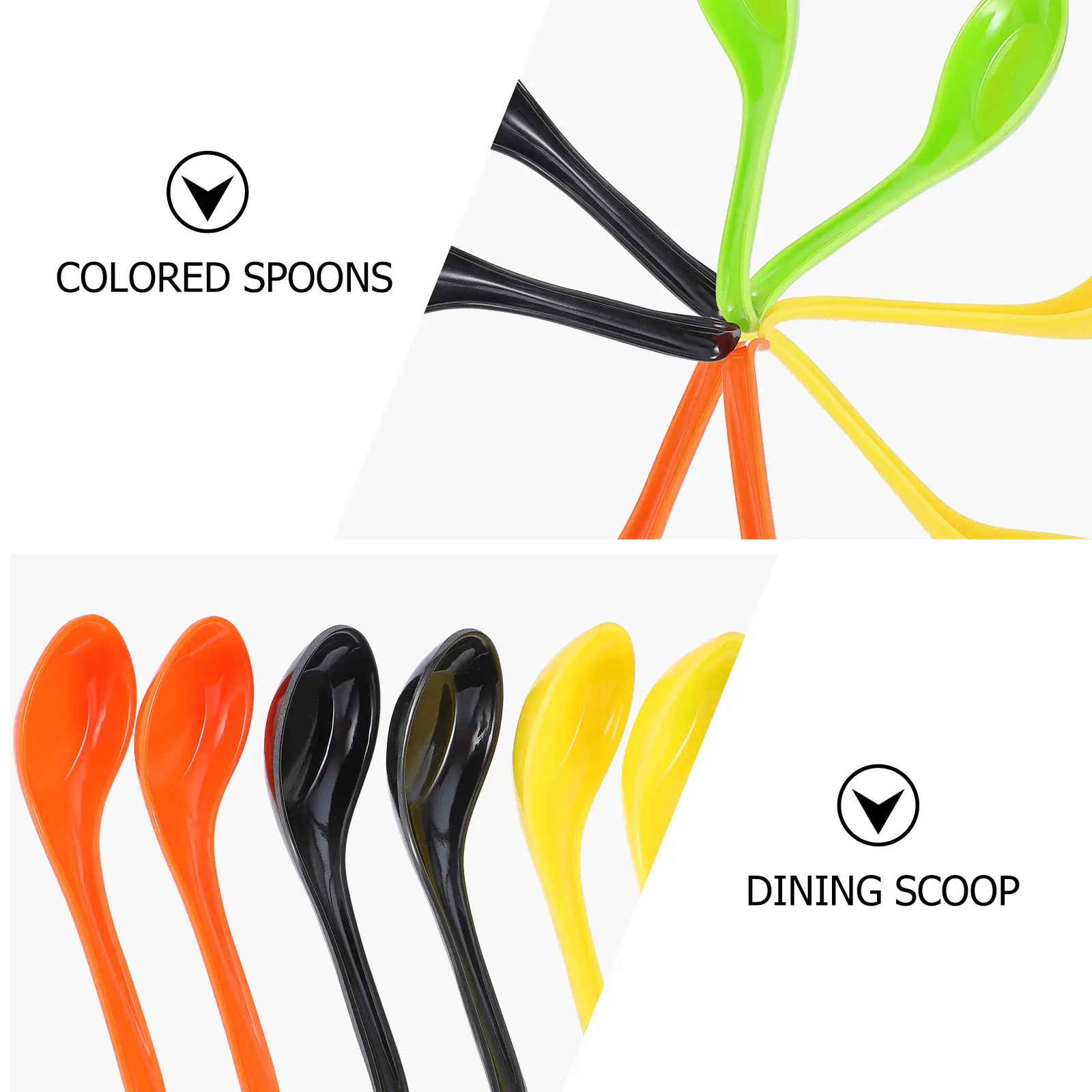 8pcs Colored Melamine Spoons Creative Fruit Dessert Small Round Mixing Coffee Ice Cream Teaspoons Kitchen Serving Gifts