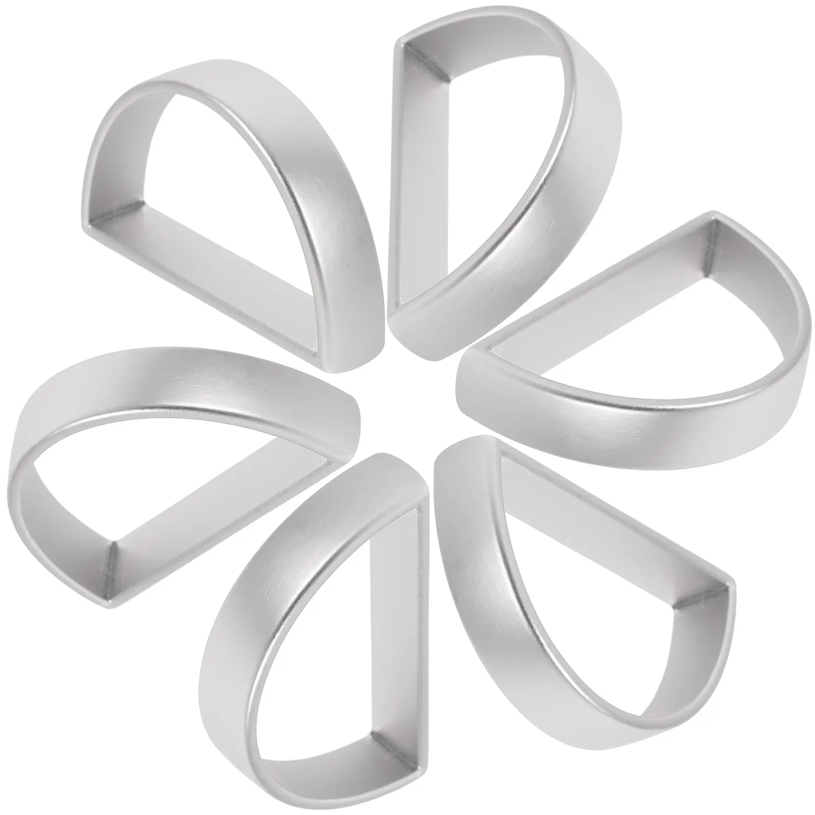 6pcs D-Shaped Napkin Rings Elegant Zinc Alloy Table Decorations for Wedding Banquet Home Dining Reusable Serviette Holders Metal