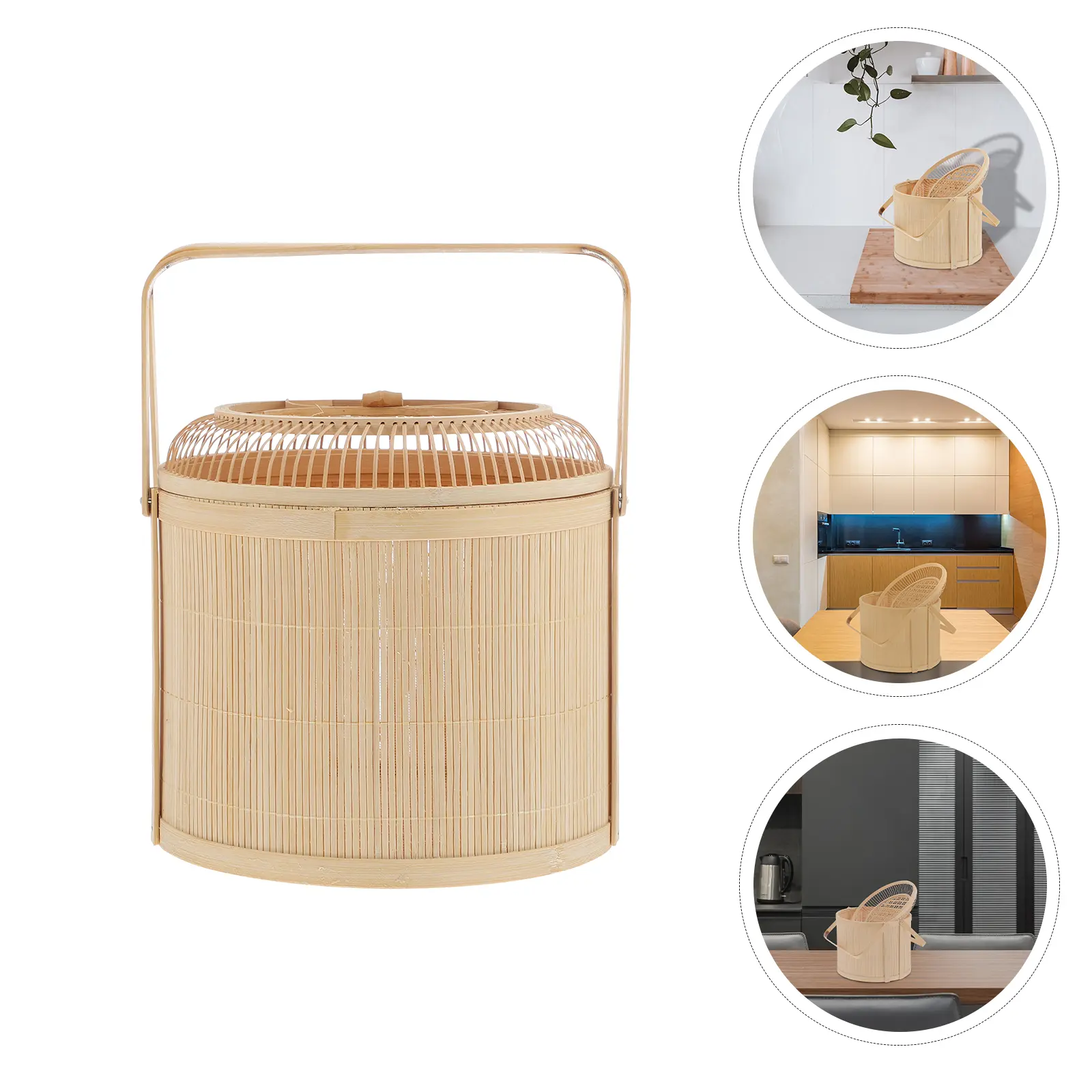Bamboo Basket Large Woven Fruit Container H made Storage Picnic Home Decor Easy Clean Moon Cake Basket Fruits