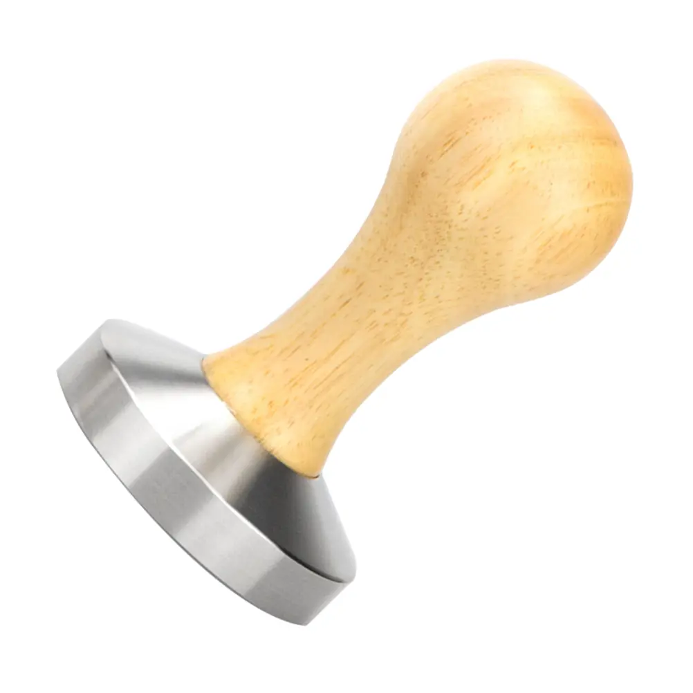 Coffee Tamper Stainless Steel Oak Wooden H Espresso Pressing Tool Powder Distributor Lightweight Kitchen Bar Utensil