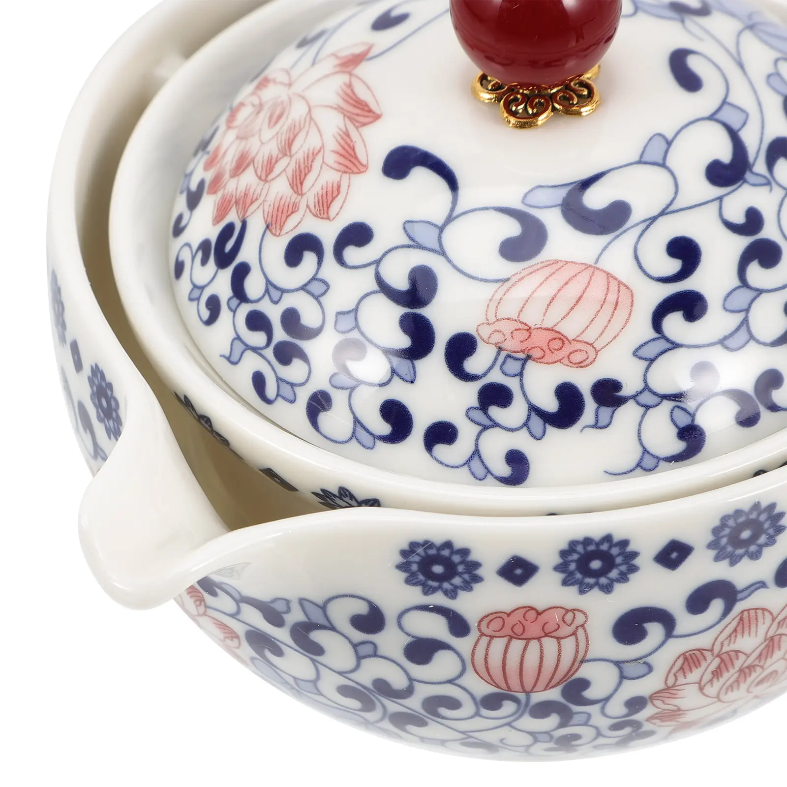 Ceramic Teapot Chinese Degree Rotation Side H Pot Practical Loose Tea Brewing Easy Cleaning Space Saving