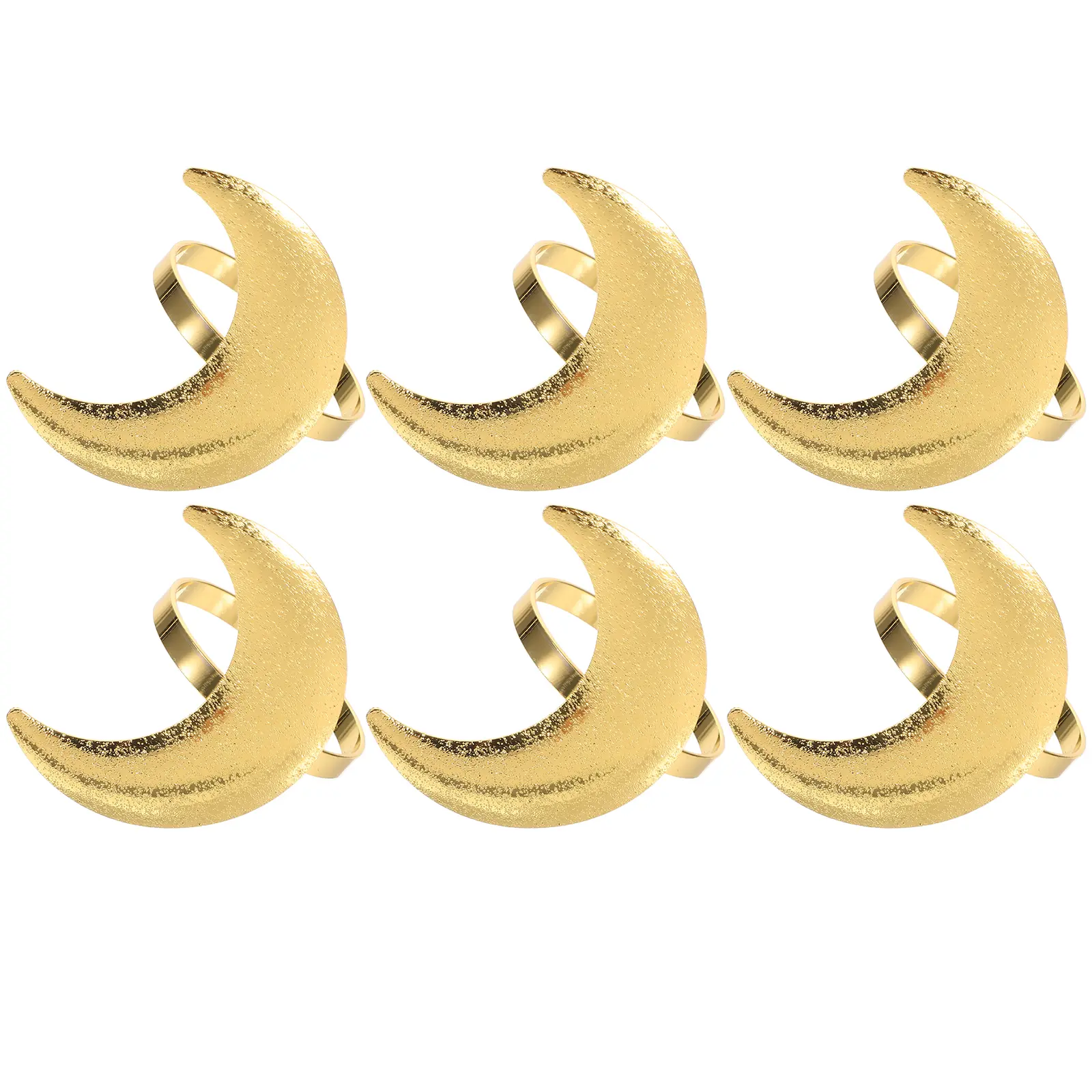 6 Pcs Gold Moon Napkin Rings Table Decoration Wedding Christmas Party Serviette Holder Dining Napkins Clean Festive Atmosphere