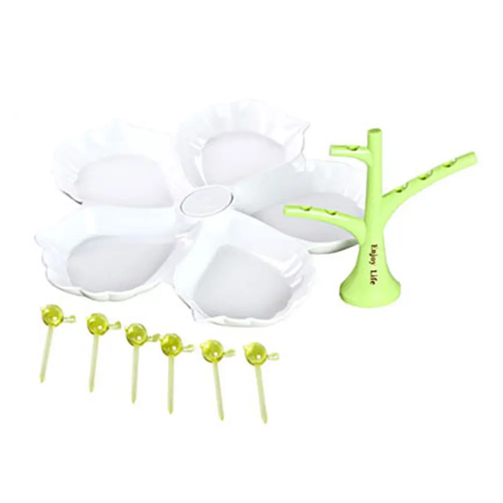 Plastic Fruit Plate St Dessert Tray Snacks Cake Washable Sturdy Hard Large Base Tree Decoration Picks Holder Charm Kitchen Bar