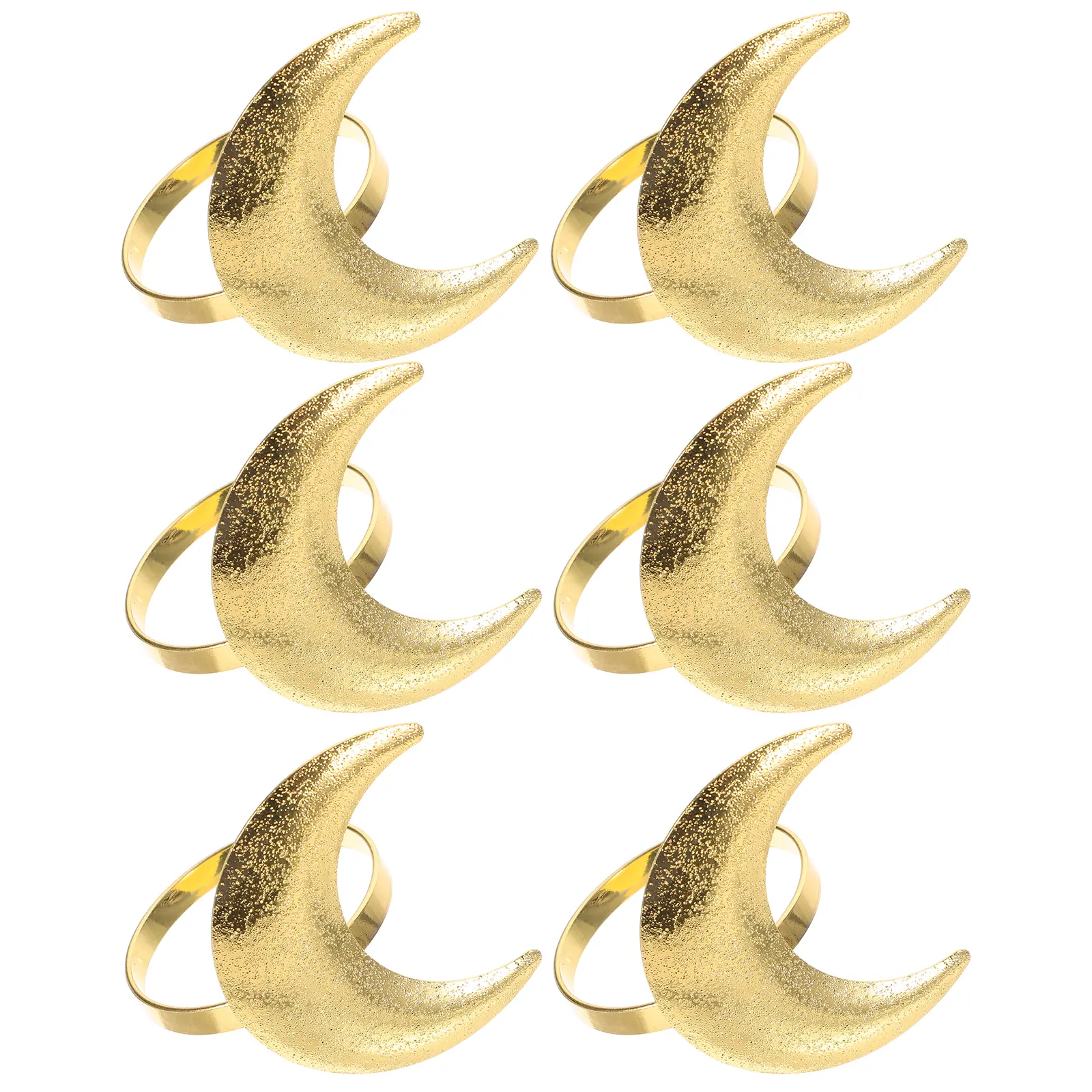 6 Pcs Gold Moon Napkin Rings Table Decoration Wedding Christmas Party Serviette Holder Dining Napkins Clean Festive Atmosphere
