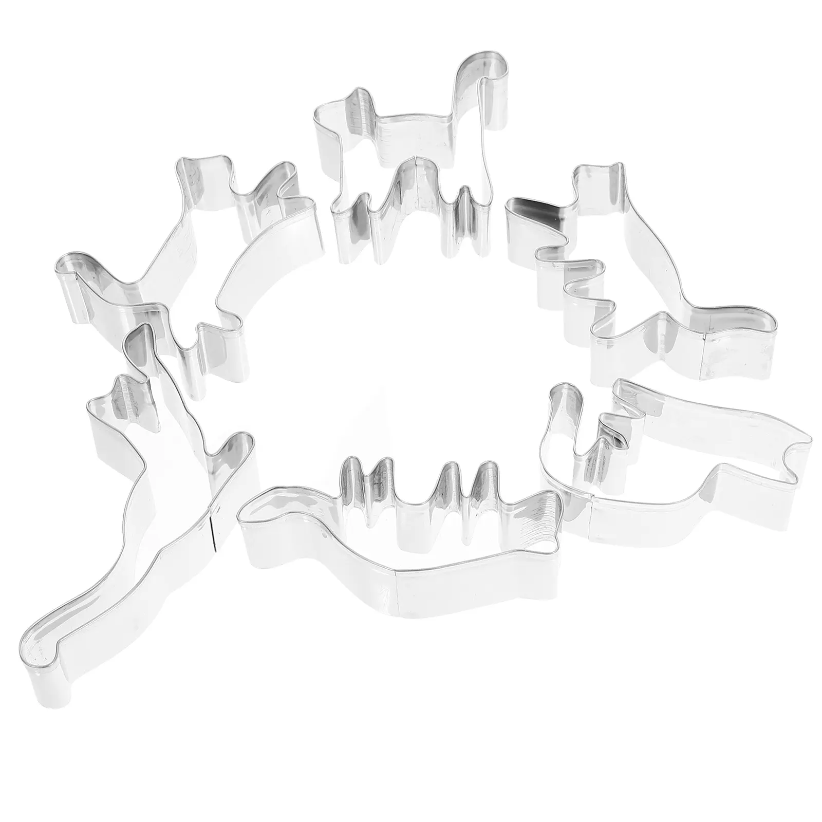 6pcs Cat Shape Cookie Stainless Steel Baking Tools Silver 430 No Burr DIY Biscuits Mold Kitchen Bar Supplies