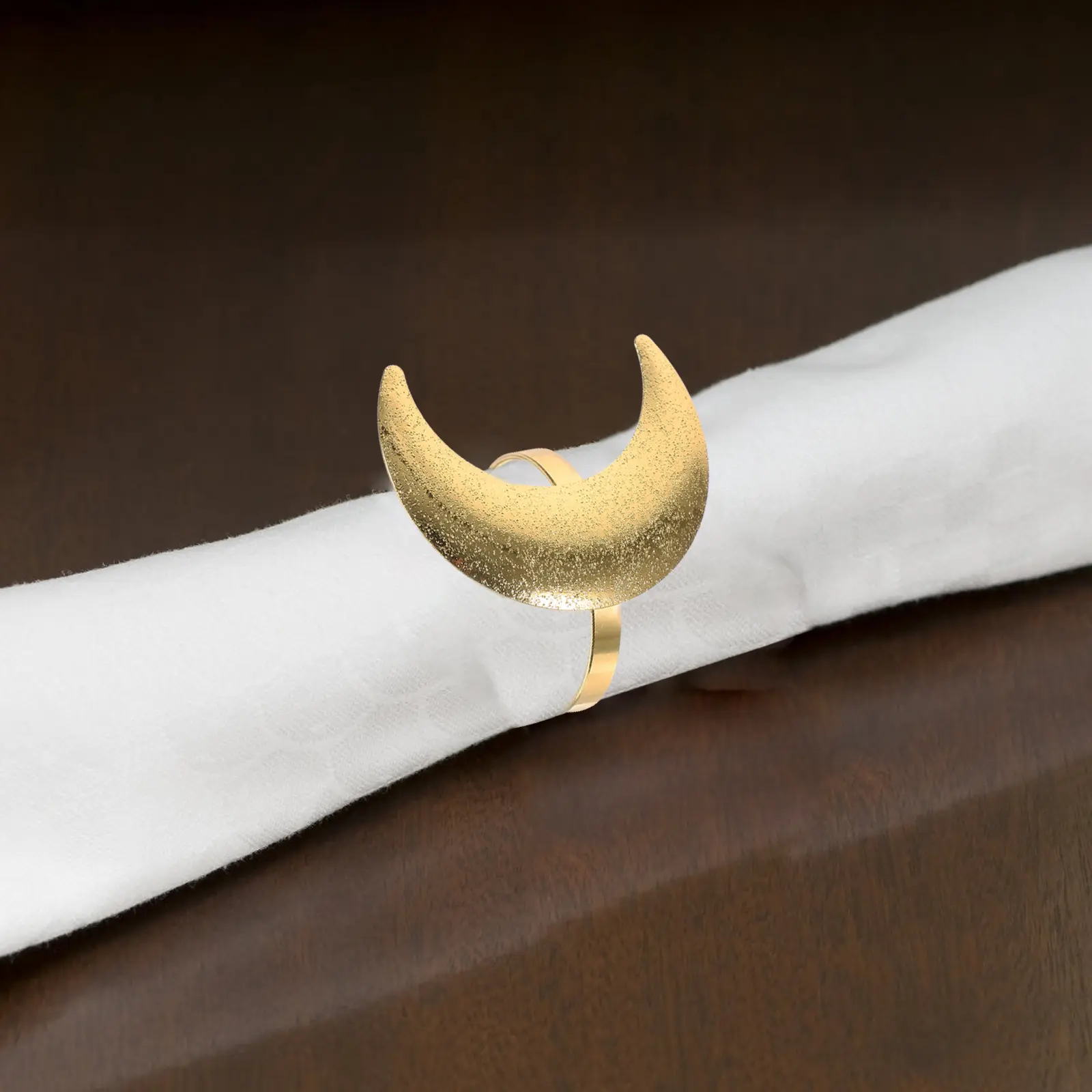 6 Pcs Gold Moon Napkin Rings Table Decoration Wedding Christmas Party Serviette Holder Dining Napkins Clean Festive Atmosphere