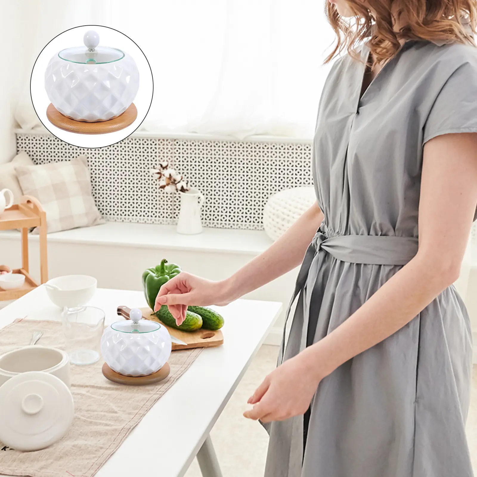 Ceramic Seasoning Bottle Storage Jar Pepper Spice Kitchen Condiment Ceramics Pot Container