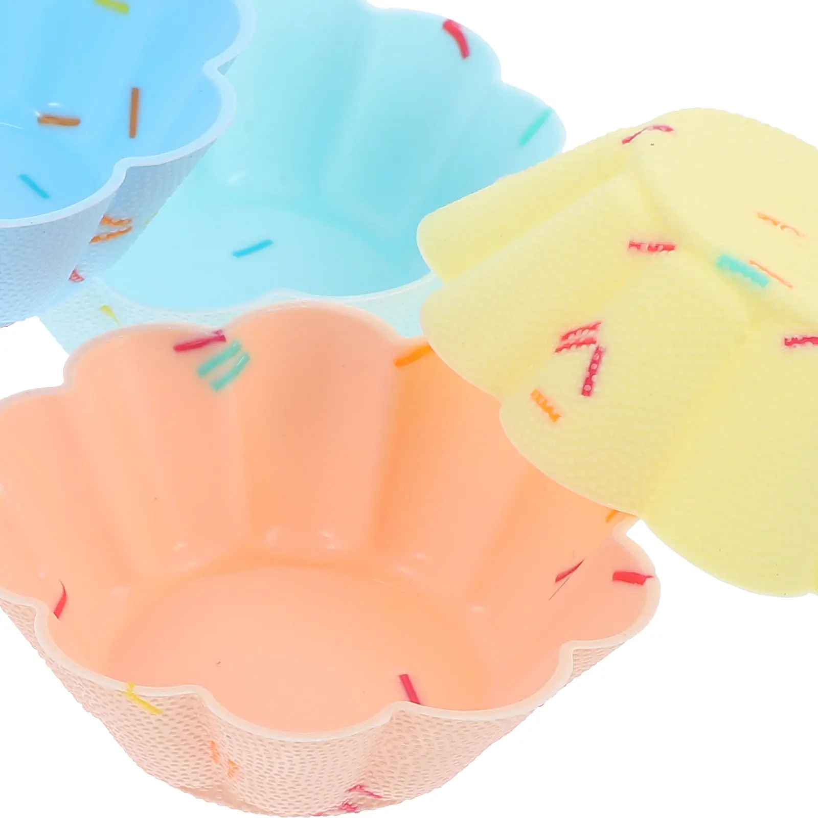 10pcs Silicone Cake Cups Reusable Muffin Liners Non-Stick Baking Molds Microwave Oven Safe Cupcake Pan Dishwasher for DIY
