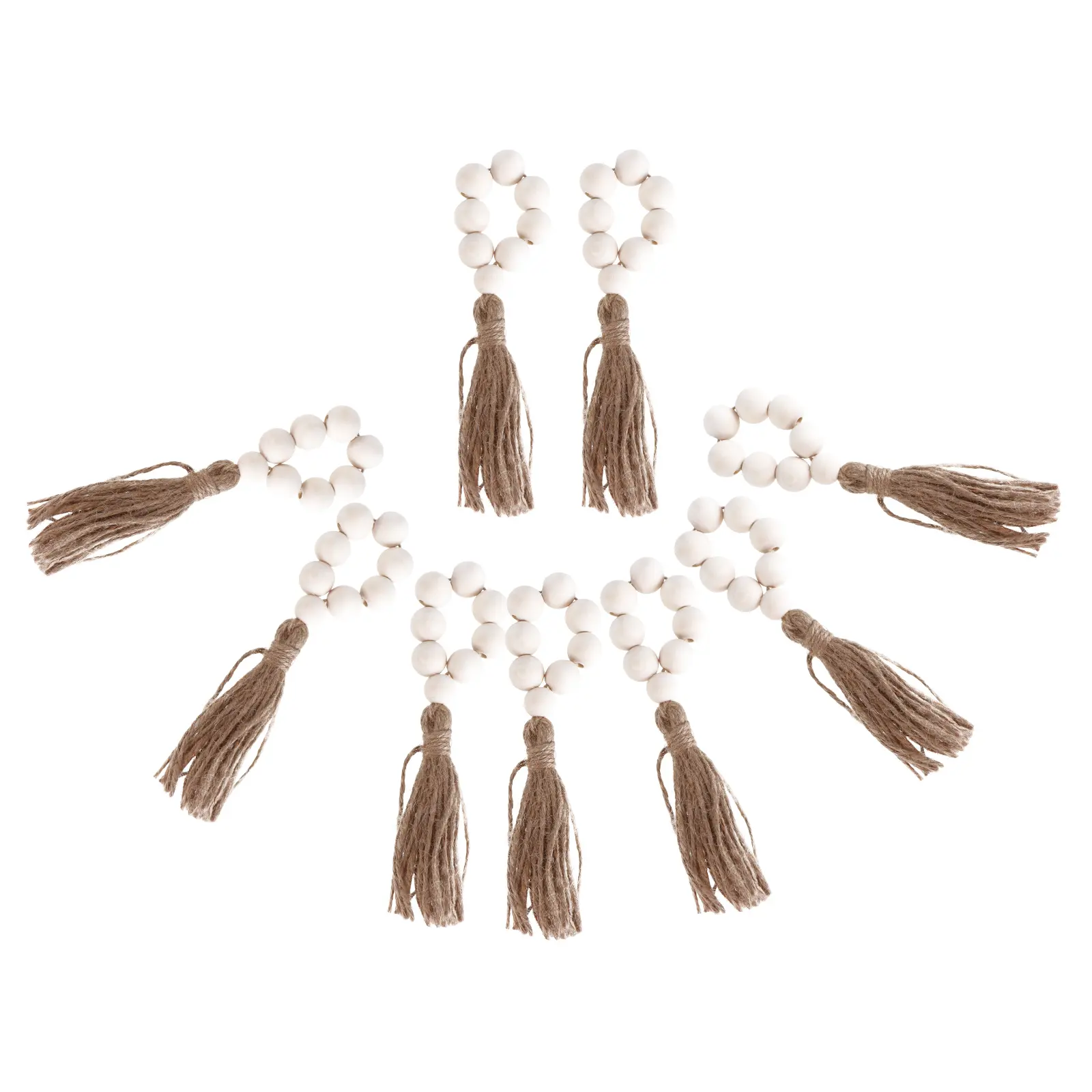 8 Pcs Bead Napkin Rings Simple HomeDecoration KidsParty Wedding Wooden Napkin Buckles DIY NapkinBuckles Natural