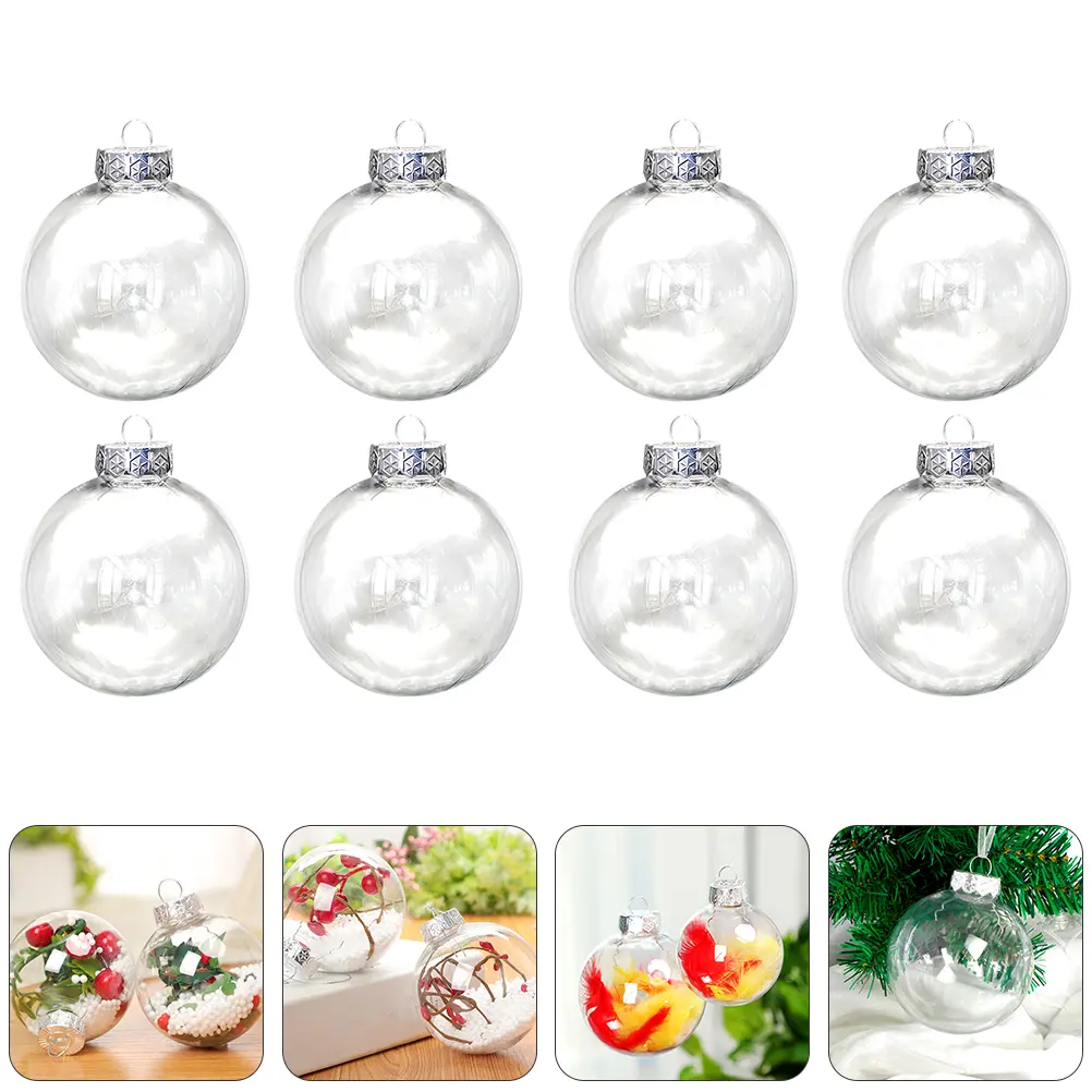 20pcs Christmas Large Decorations Holiday Party Ornament Festive Clear Holiday Ornament Pendant for Tree Adults Kids DIY
