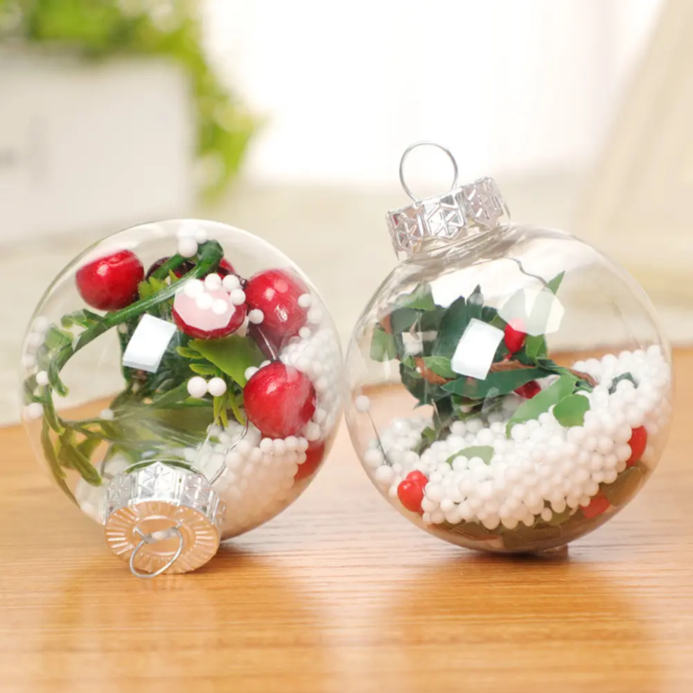 20pcs Christmas Large Decorations Holiday Party Ornament Festive Clear Holiday Ornament Pendant for Tree Adults Kids DIY