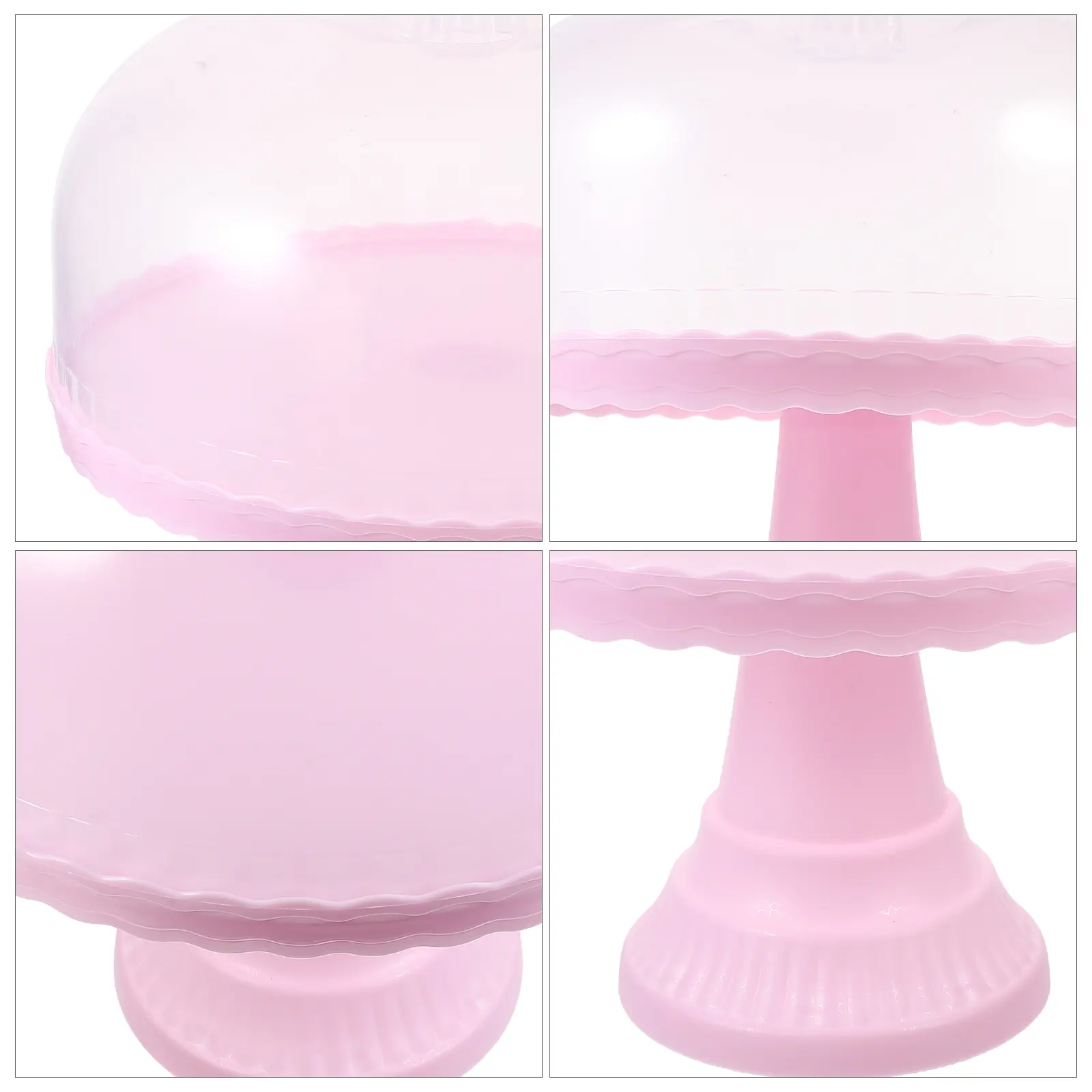 Cake Display St Dessert Snack Tray Small Holder White Storage Large Capacity High Foot Design PP Material