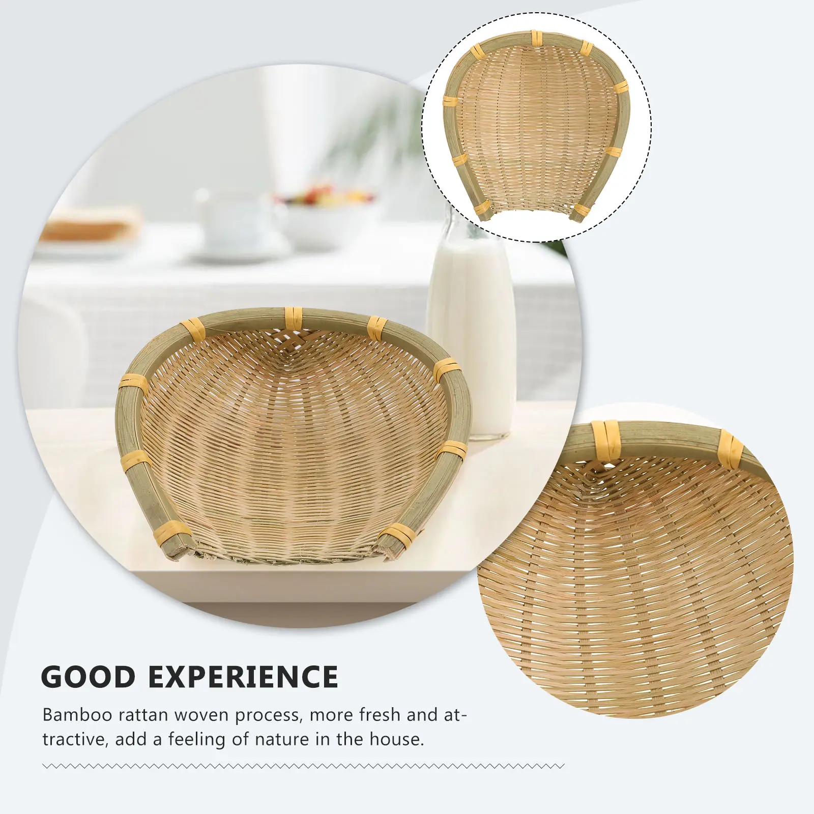 Bamboo Storage Basket Woven Food Container Home Dessert ganizer Kitchen Pantry Decorative Baskets Bamboo Material