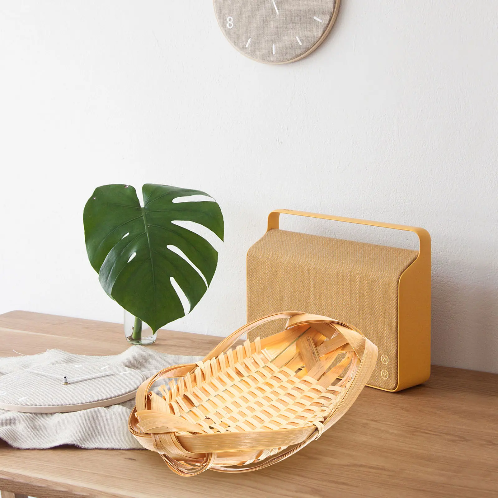 Bamboo Storage Basket Woven ganizer Containers Food Bread Fruits Home Use Household Multifunctional Simple Practical Solution