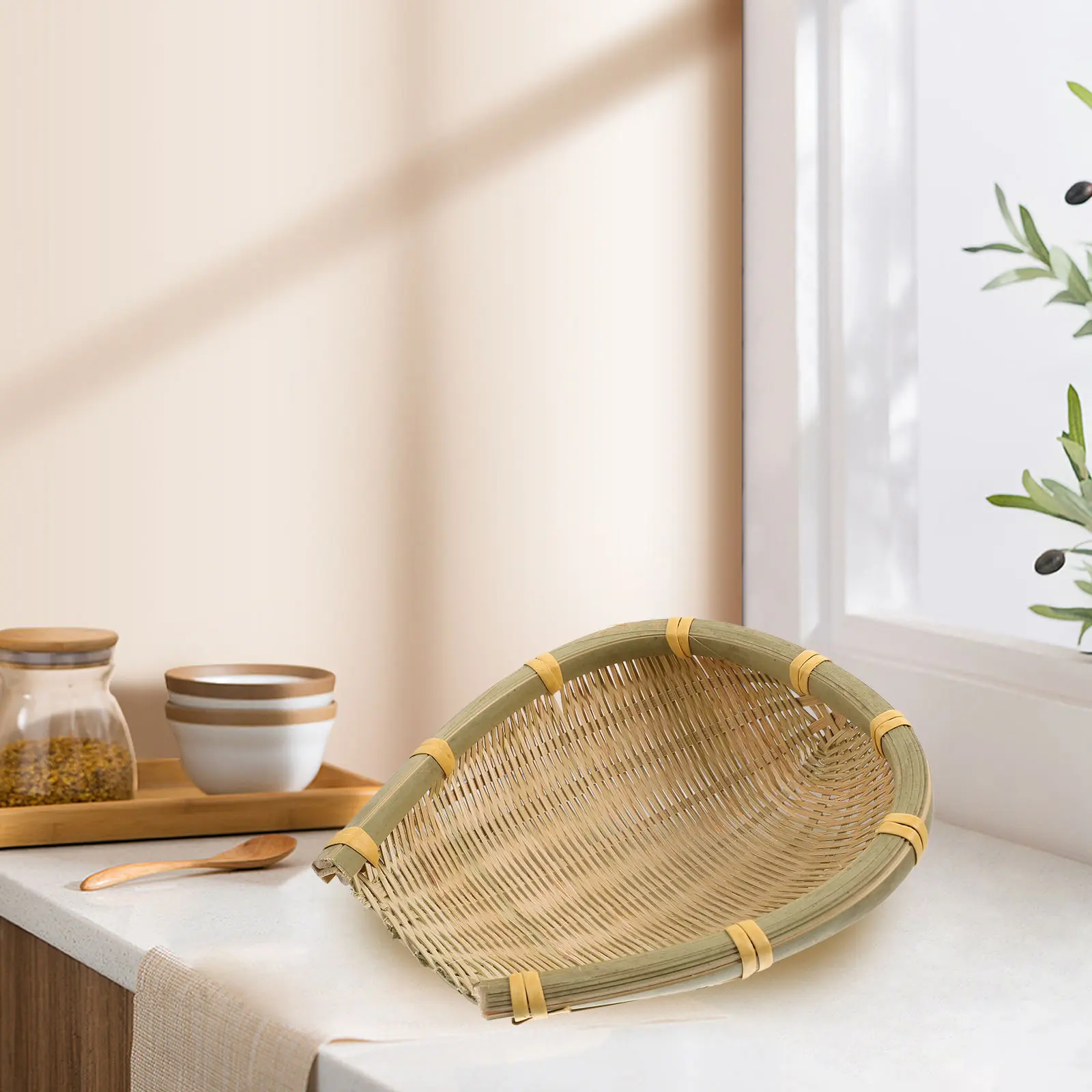 Bamboo Storage Basket Woven Food Container Home Dessert ganizer Kitchen Pantry Decorative Baskets Bamboo Material
