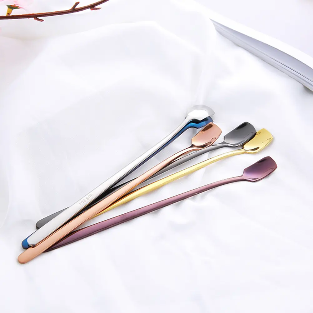 Stainless Steel Coffee Stirrer Long Handle Bartending Cocktail Stirrers Non Toxic Rustproof for Home Bar Beverage Shop
