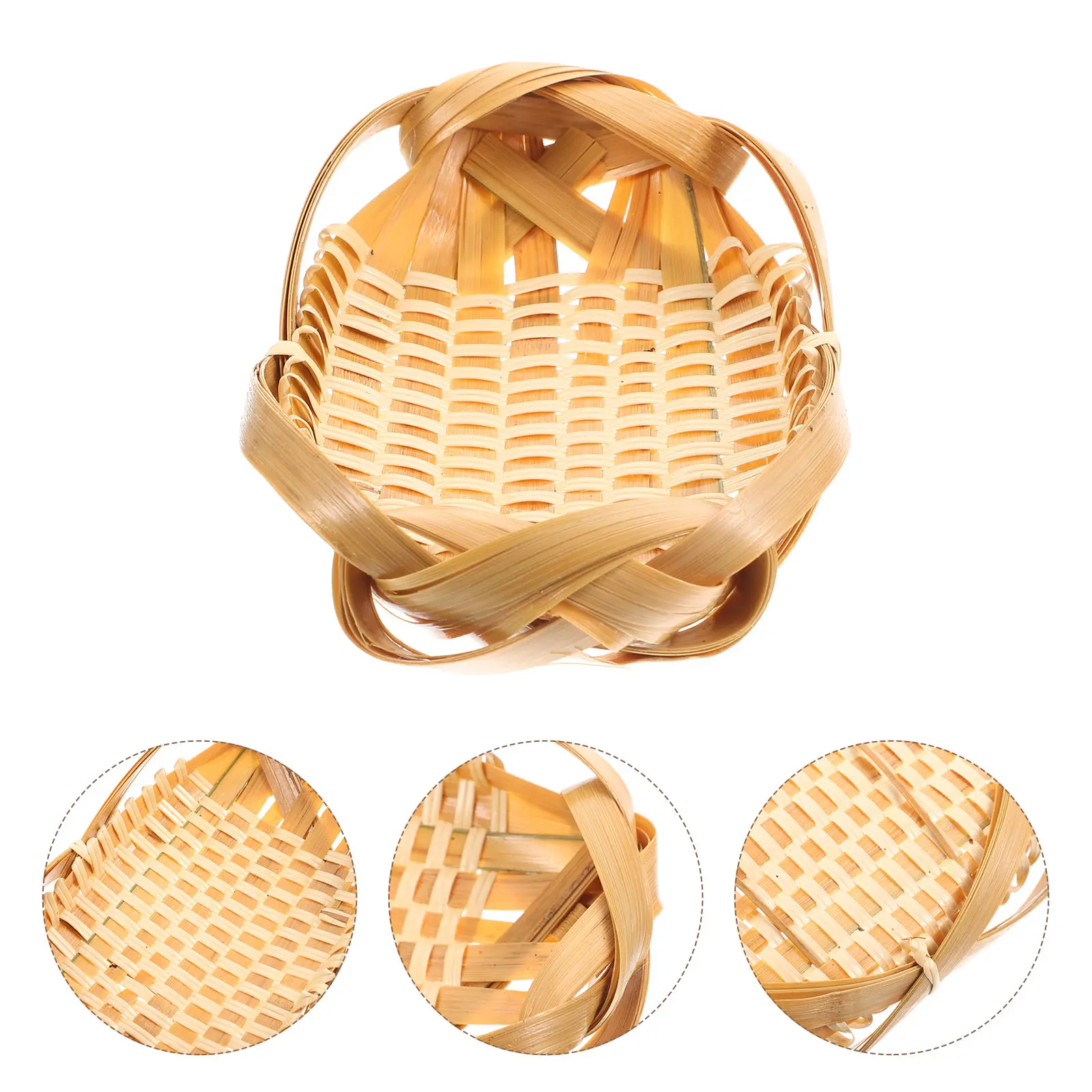 Bamboo Storage Basket Woven ganizer Containers Food Bread Fruits Home Use Household Multifunctional Simple Practical Solution