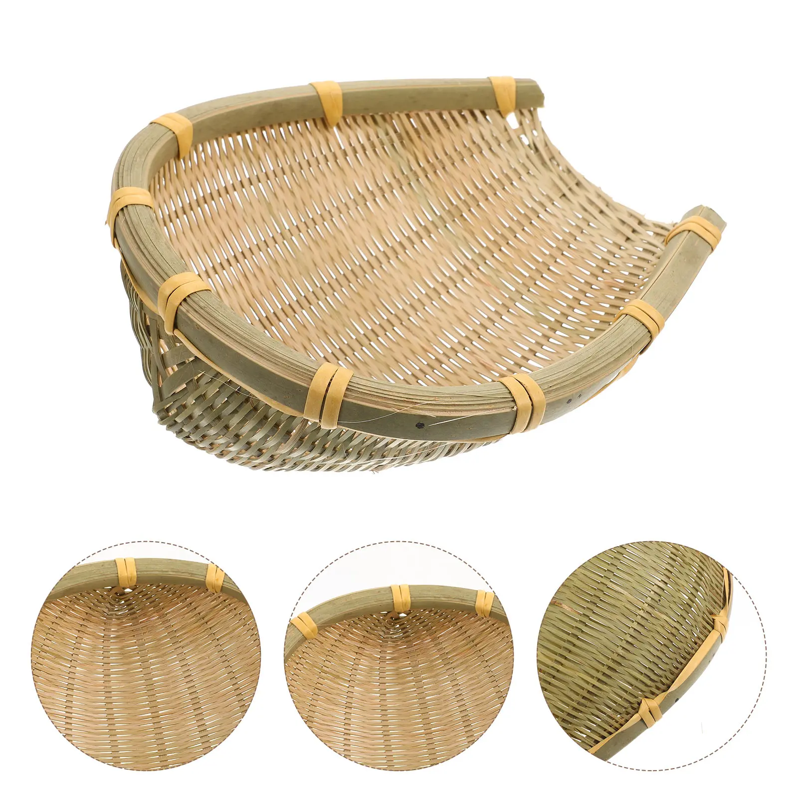 Bamboo Storage Basket Woven Food Container Home Dessert ganizer Kitchen Pantry Decorative Baskets Bamboo Material
