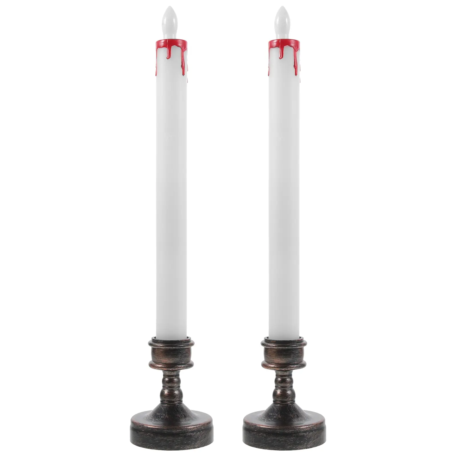 2 Pcs Electronic Flameless Electric Candles Tealight Window Flickering Led Lighter Solar for