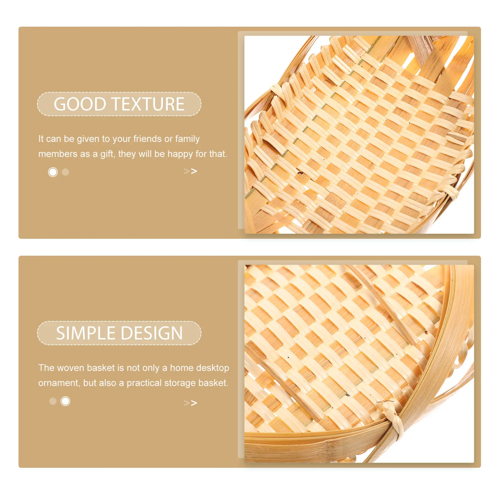 Bamboo Storage Basket Woven ganizer Containers Food Bread Fruits Home Use Household Multifunctional Simple Practical Solution