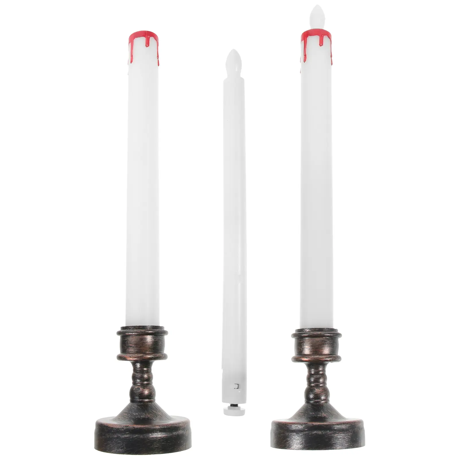 2 Pcs Electronic Flameless Electric Candles Tealight Window Flickering Led Lighter Solar for