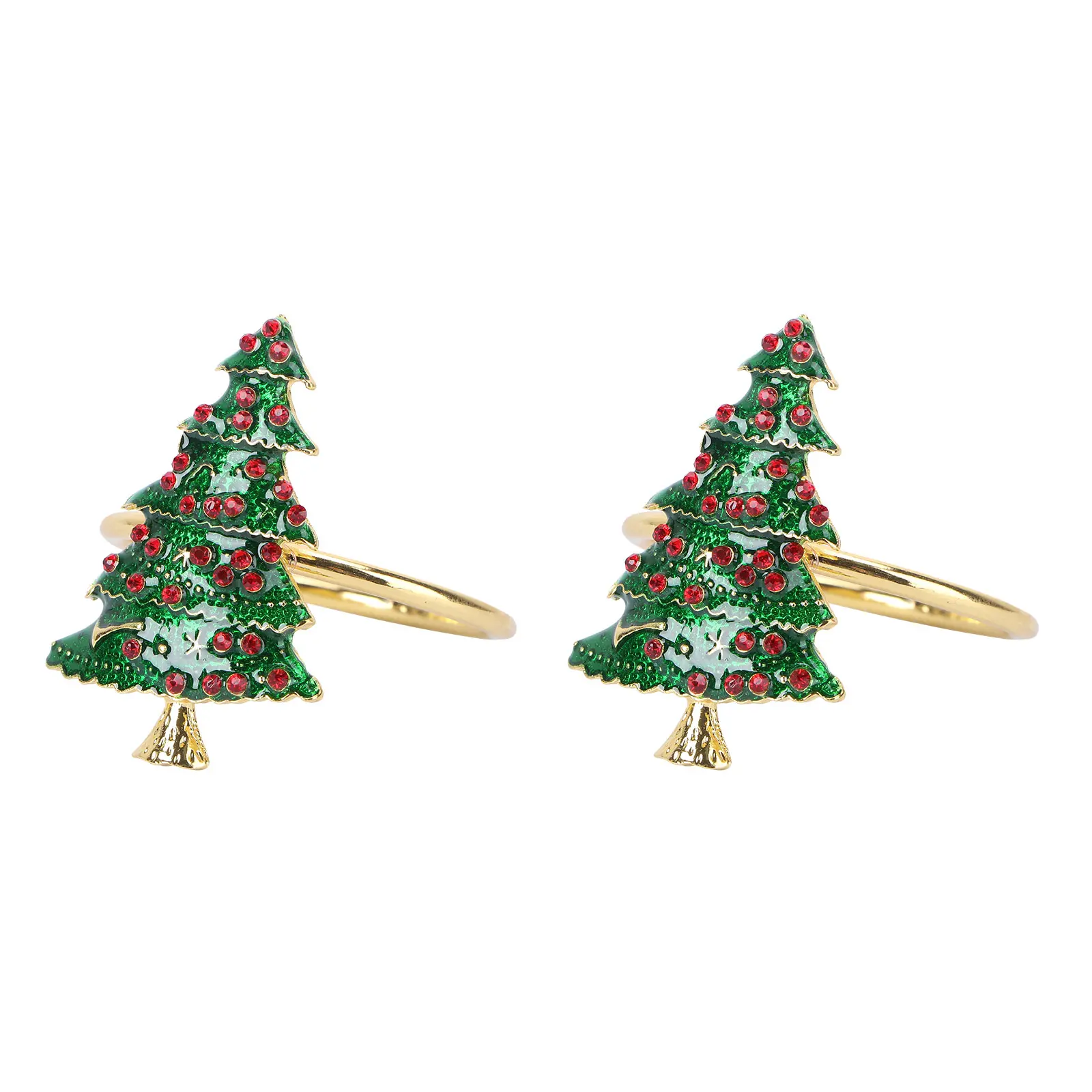 Christmas Tree Napkin Rings Holder Buckle Elegant Dinner Party Wedding Bridal Shower Holiday Gift