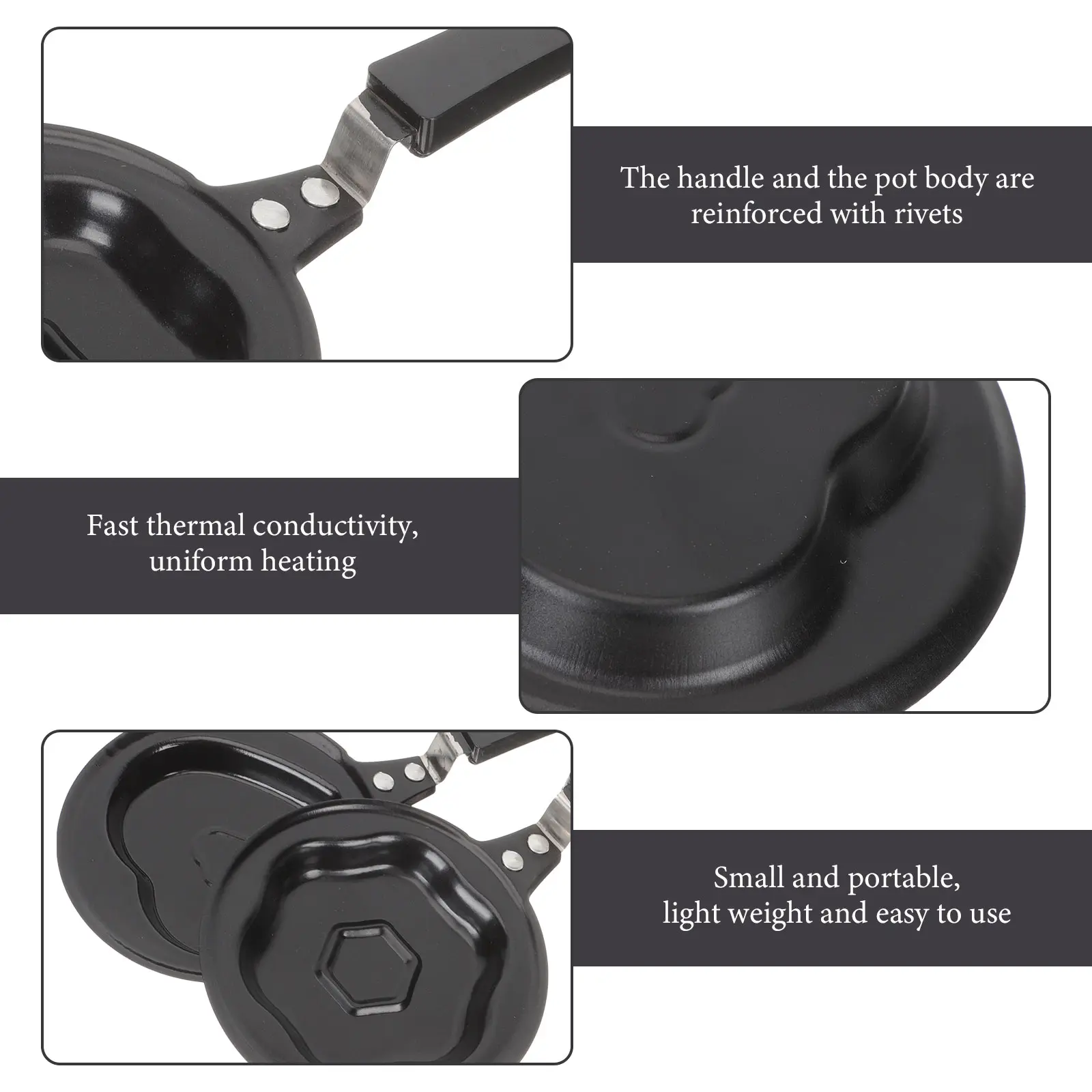 2pcs Nonstick Frying Pan Multifunction Convenient Pancake Mold Skillet Large Size High Grade Material Kitchen Tool Egg