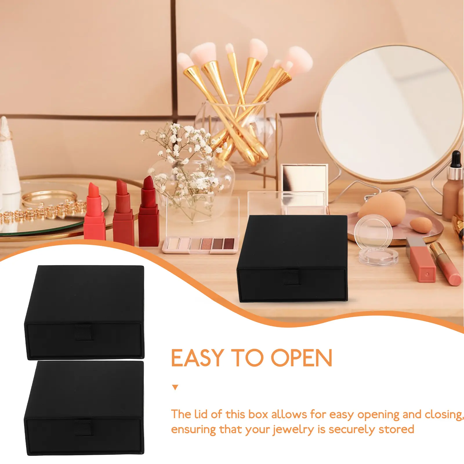 2pcs for Women Small Necklace Travel Case ganizer Ring Earring Ring Travel Jewelry Box Case Storage Gift Packaging