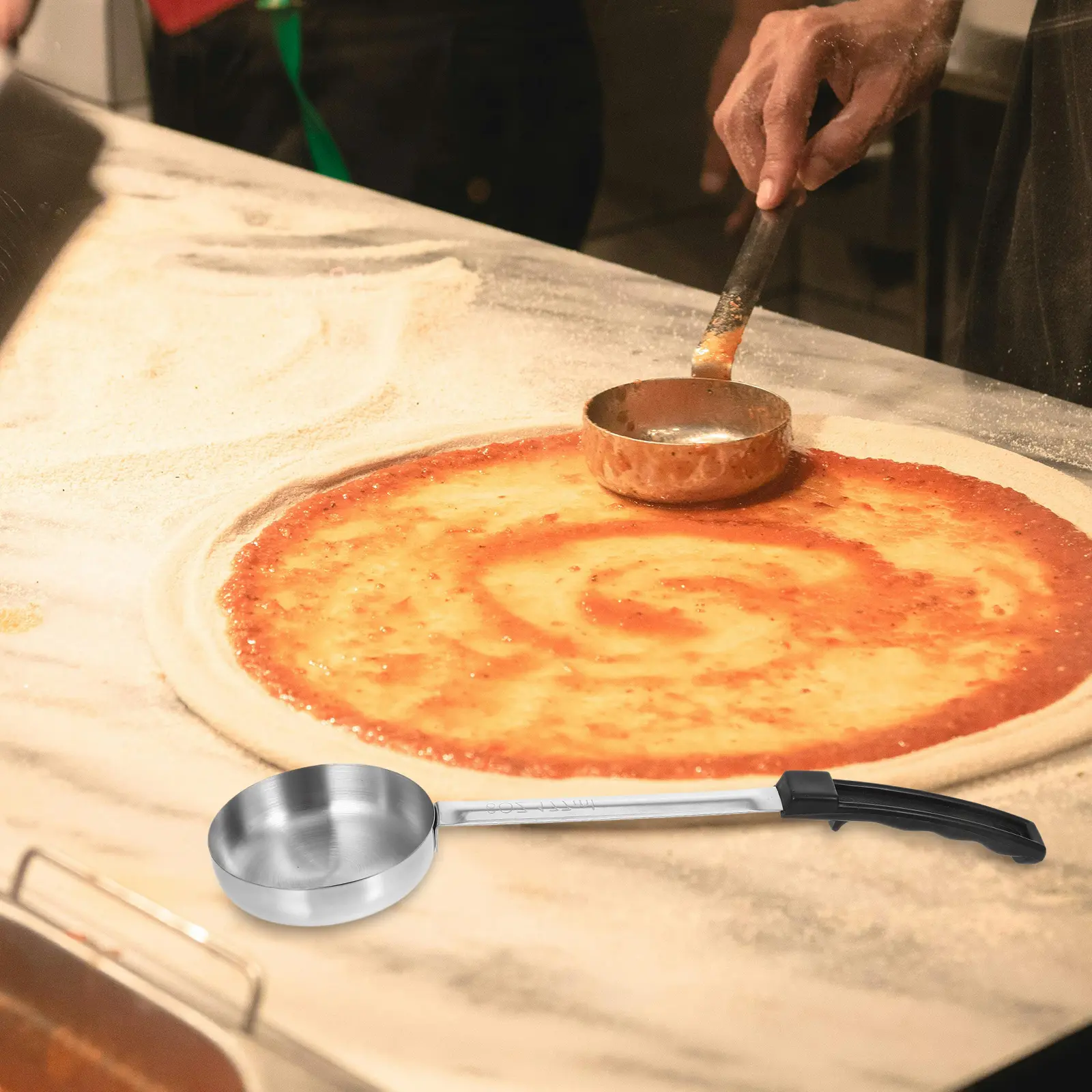 Sauce Spoon Cooking Spoons Flat Bottom Food Portion Control Ladle Kitchen Serving Steel Ketchup Stainless Large for Home