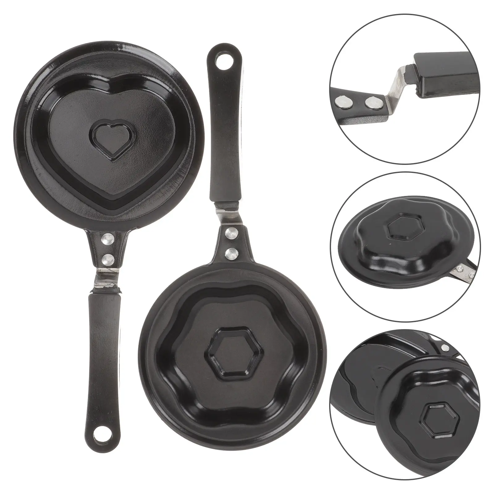 2pcs Nonstick Frying Pan Multifunction Convenient Pancake Mold Skillet Large Size High Grade Material Kitchen Tool Egg