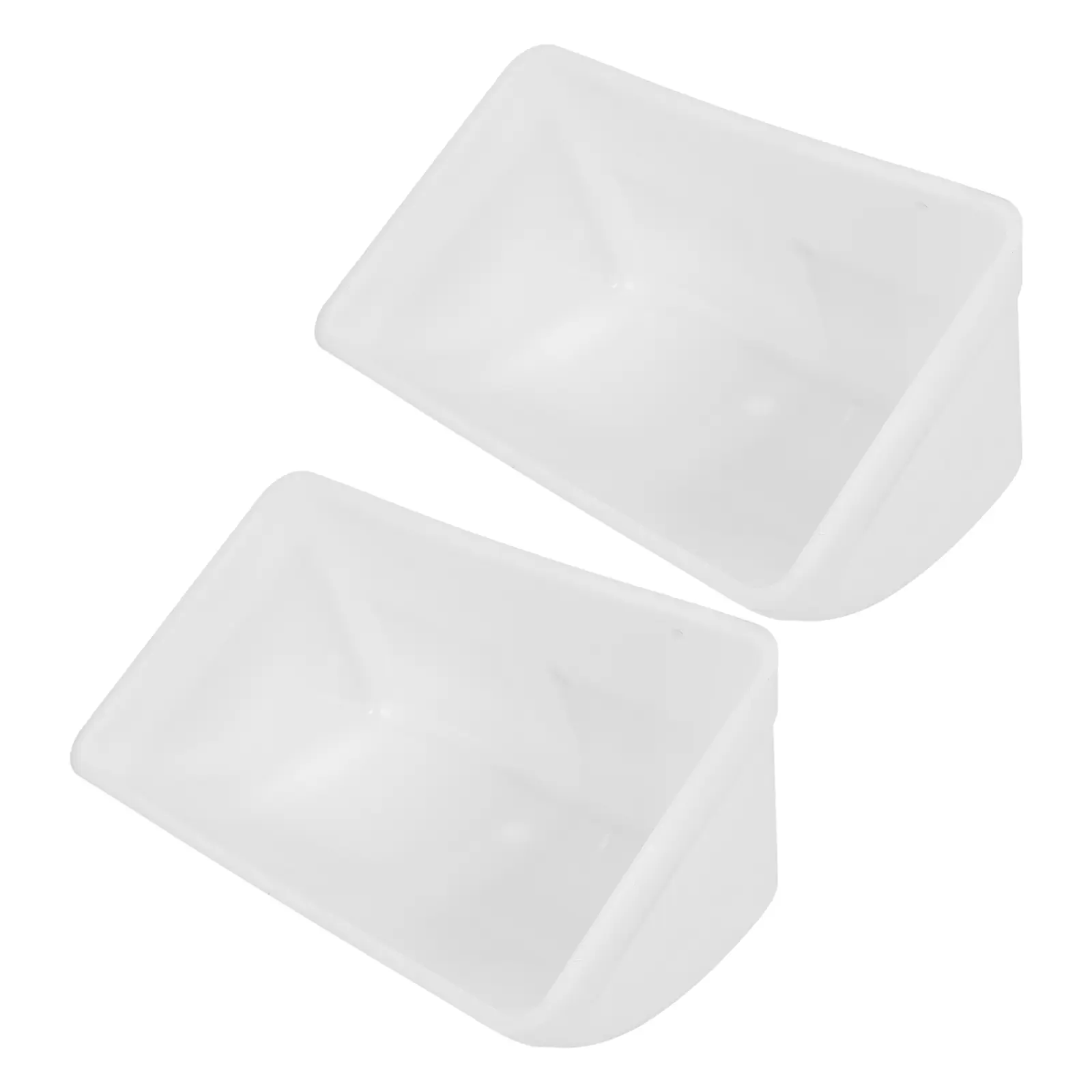 2 set Automatic Feeder Large Capacity Hanging Cage Trough White Color Easy Clean Daily Poultry Use Plastic Stable Long Service