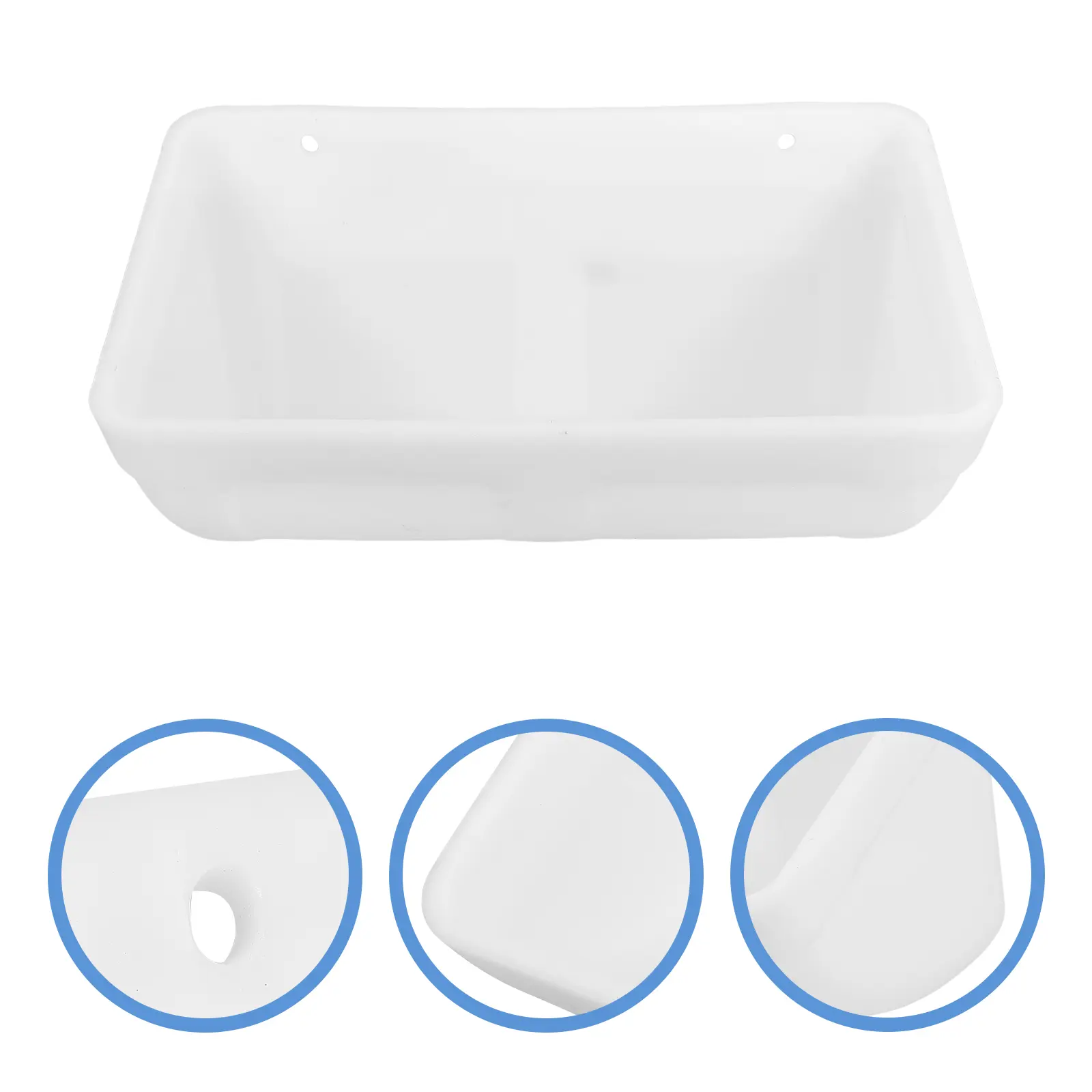 2 set Automatic Feeder Large Capacity Hanging Cage Trough White Color Easy Clean Daily Poultry Use Plastic Stable Long Service