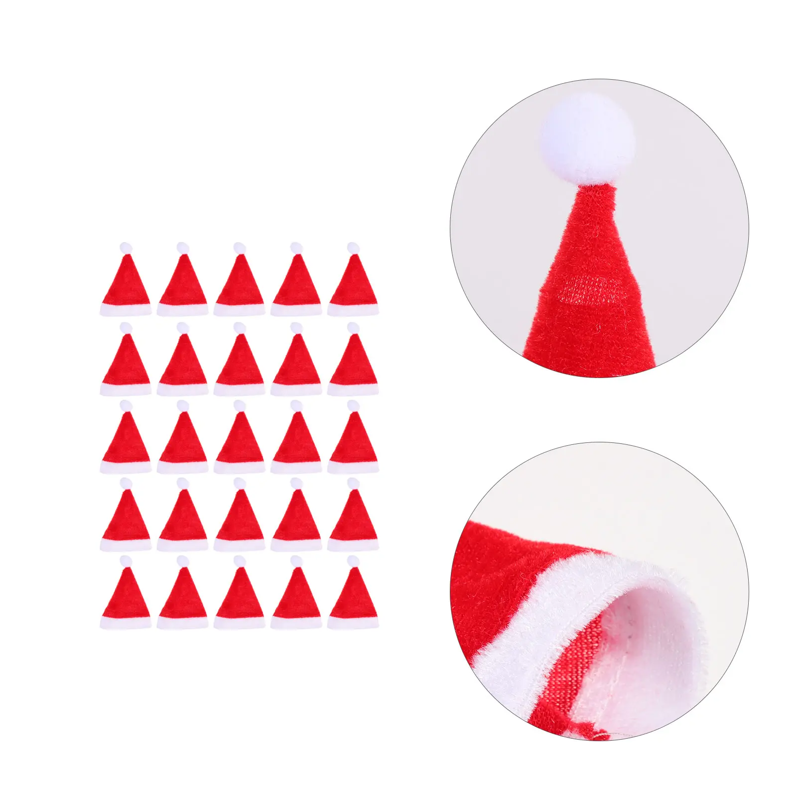 20 Pcs Christmas Hat Bottle Set Covers Holiday Decor Delicate Velvet Cloth