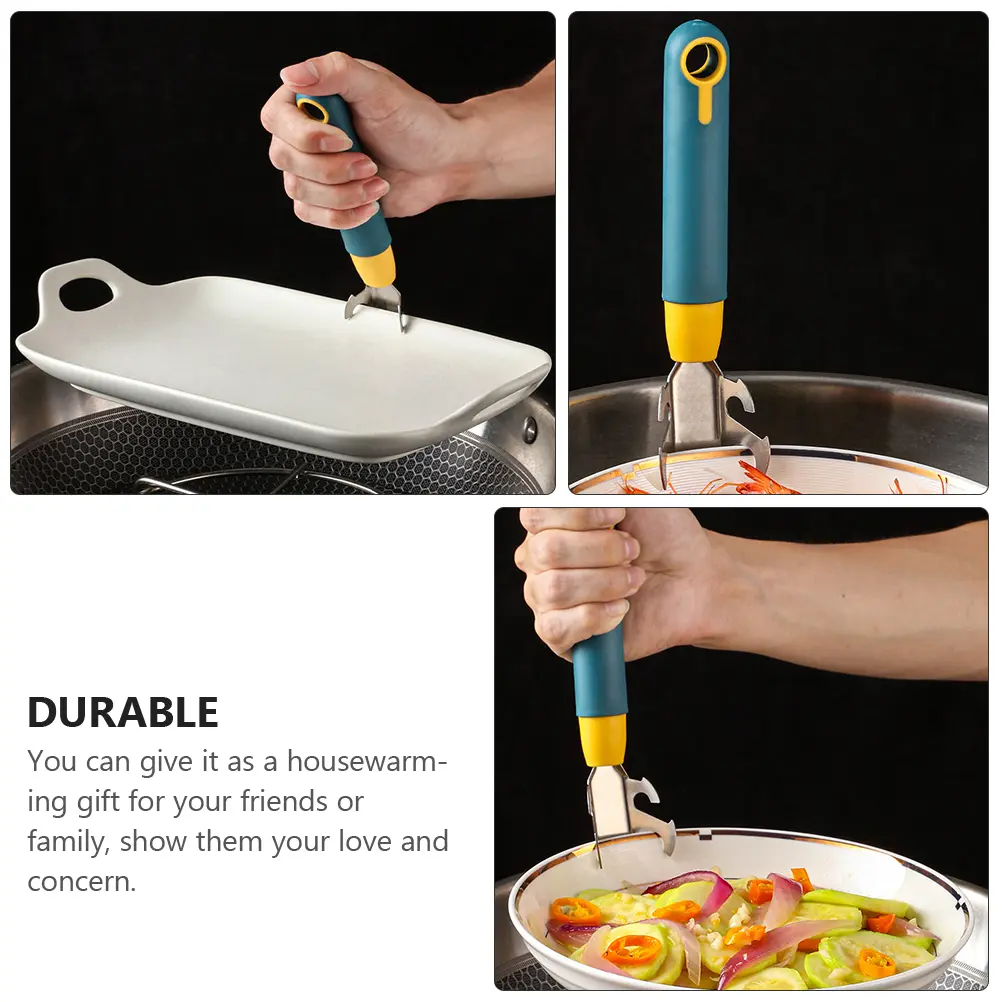 3pcs Dish Tray Lifter Stainless Steel Bowl Plate Holder Clamp for Kitchen Utensils Compact Portable Dishwasher Safe High Temp