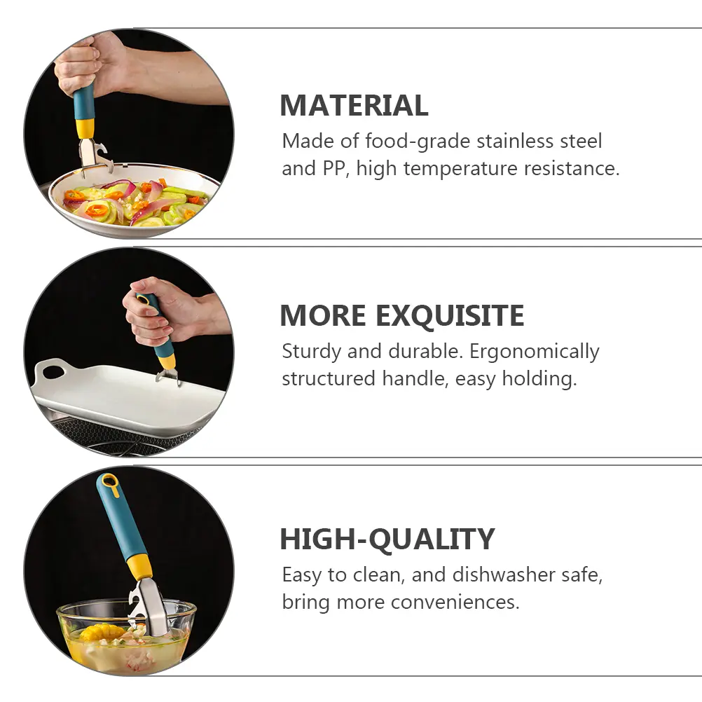 3pcs Dish Tray Lifter Stainless Steel Bowl Plate Holder Clamp for Kitchen Utensils Compact Portable Dishwasher Safe High Temp