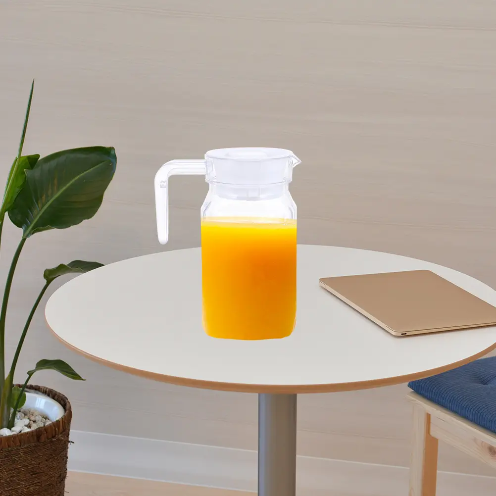 2Pcs Cold Water Pitchers Transparent Plastic Jugs Large Capacity Tea Lemon Juice Container Storage Carafe Home Use Kitchen Bar