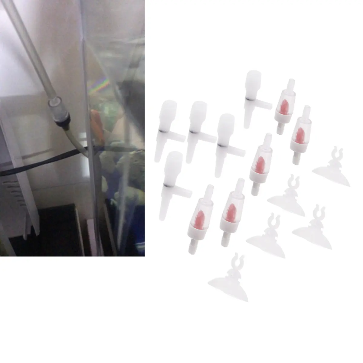 16pcs Air Connector Valve Oxygen Pump Accessories Aquarium Straight Tube Repair Extend Quality Plastic Sturdy Non Return