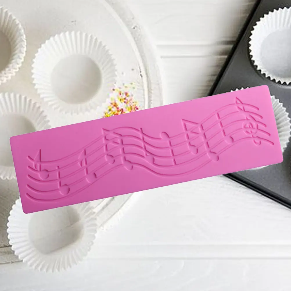 Silicone Baking Molds Musical Note Lace DIY Pink Fondant Chocolate Cake Pudding Jelly Molds Easy Demould Non Stick Home Use