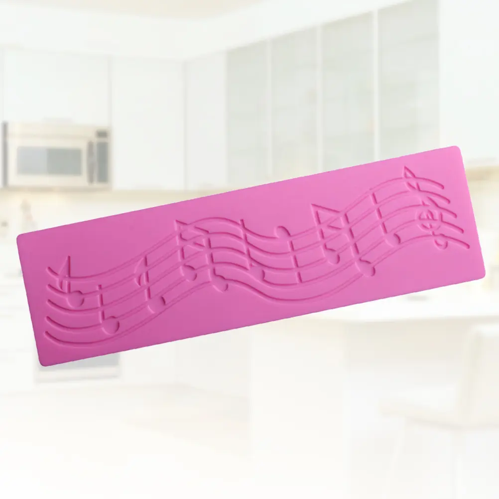 Silicone Baking Molds Musical Note Lace DIY Pink Fondant Chocolate Cake Pudding Jelly Molds Easy Demould Non Stick Home Use