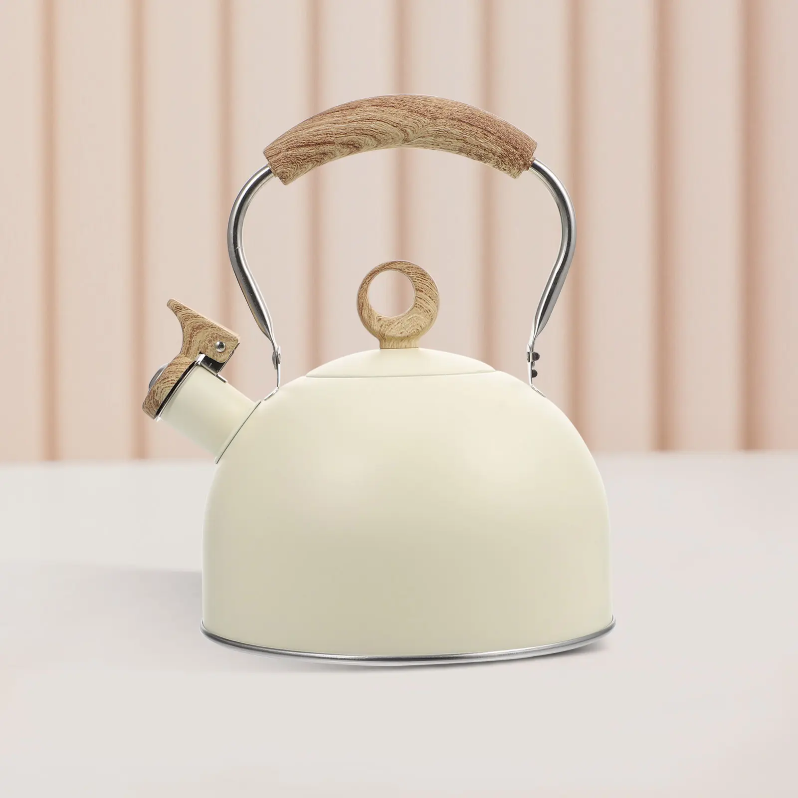Whistling Water Kettle Stainless Steel Nylon Travel Pot Sounding Kitchen Tea Maker Large Mouth Heat Resistant Safe