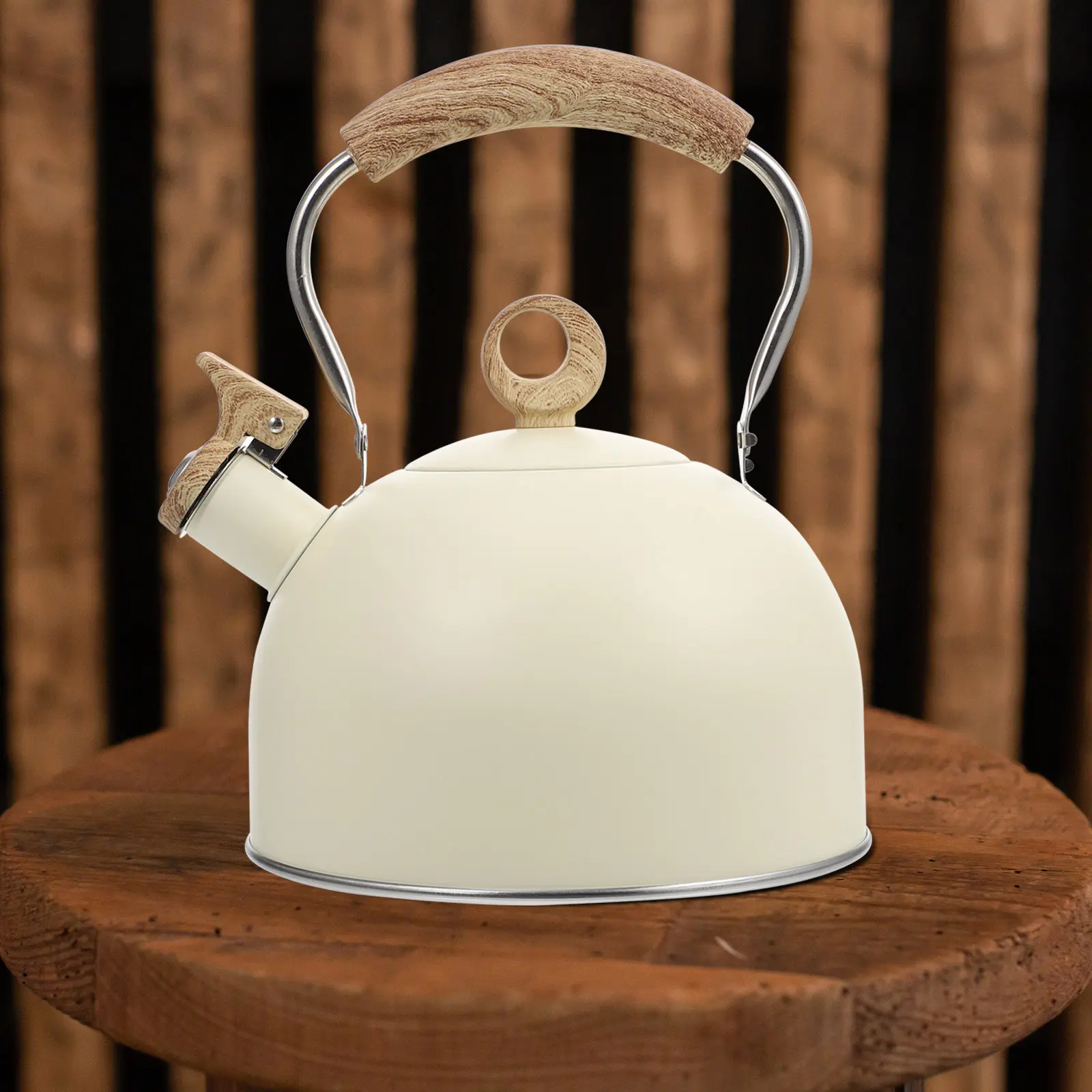 Whistling Water Kettle Stainless Steel Nylon Travel Pot Sounding Kitchen Tea Maker Large Mouth Heat Resistant Safe