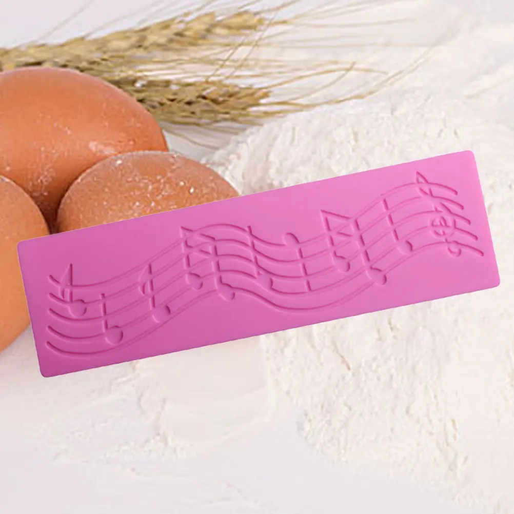 Silicone Baking Molds Musical Note Lace DIY Pink Fondant Chocolate Cake Pudding Jelly Molds Easy Demould Non Stick Home Use
